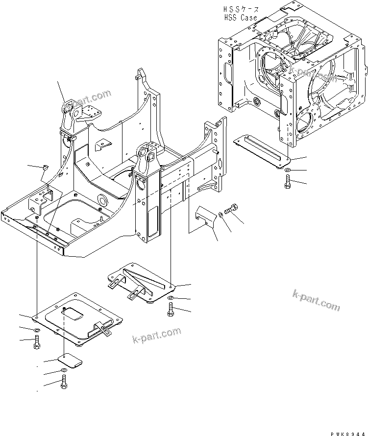 Komatsu parts book diagram for D63E-12 S/N 2001-UP (For C.I.S. -40cent. Spec.): MAIN FRAME