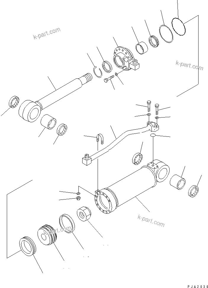 Komatsu parts book diagram for D63E-12 S/N 2001-UP (For C.I.S. -40cent. Spec.): RIPPER CYLINDER