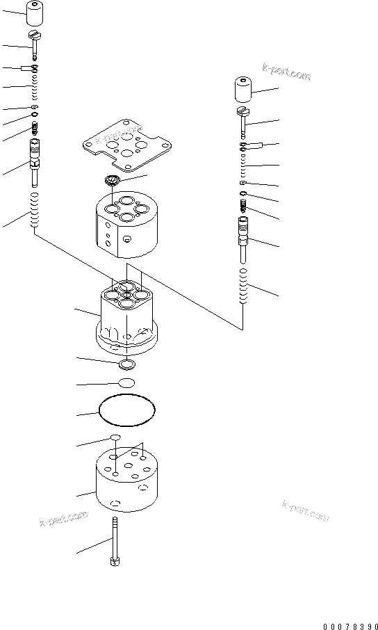Komatsu parts book diagram for D63E-12 S/N 2001-UP (For C.I.S. -40cent. Spec.): PPC VALVE (1/2)