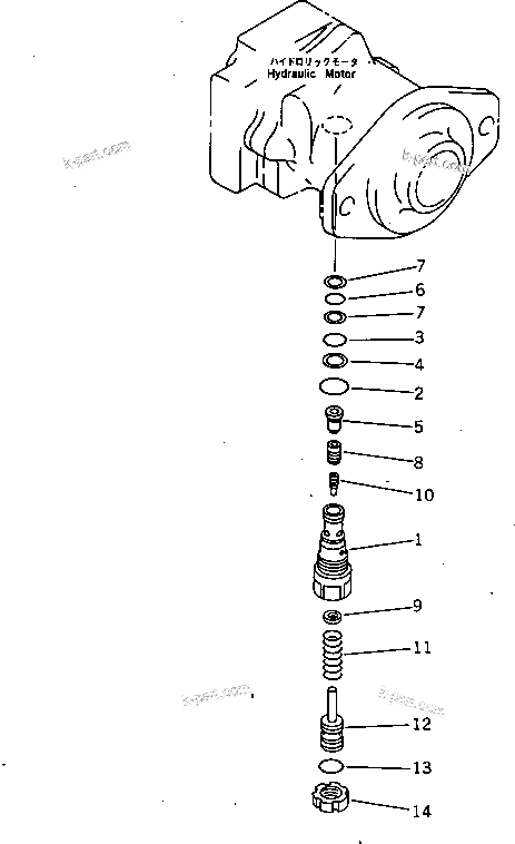 Komatsu parts book diagram for D65EX-12 S/N 60001-60941: HYDRAULIC MOTOR (2/2)
