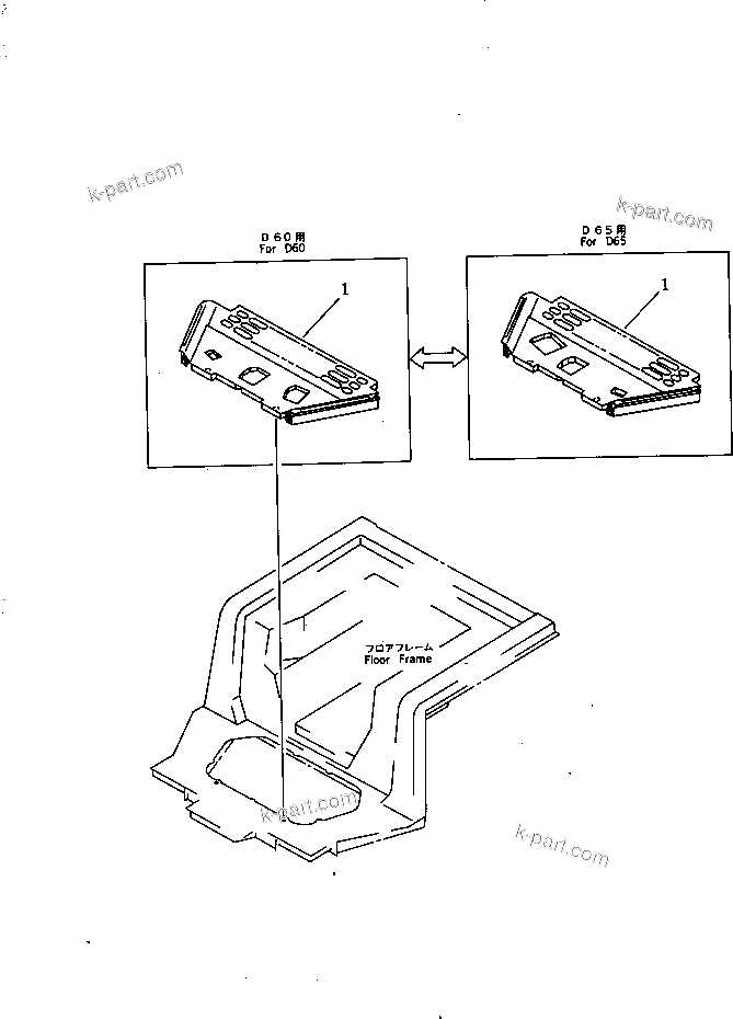 Komatsu parts book diagram for D65EX-12 S/N 60001-60941: FLOOR MAT (WITH CAB)