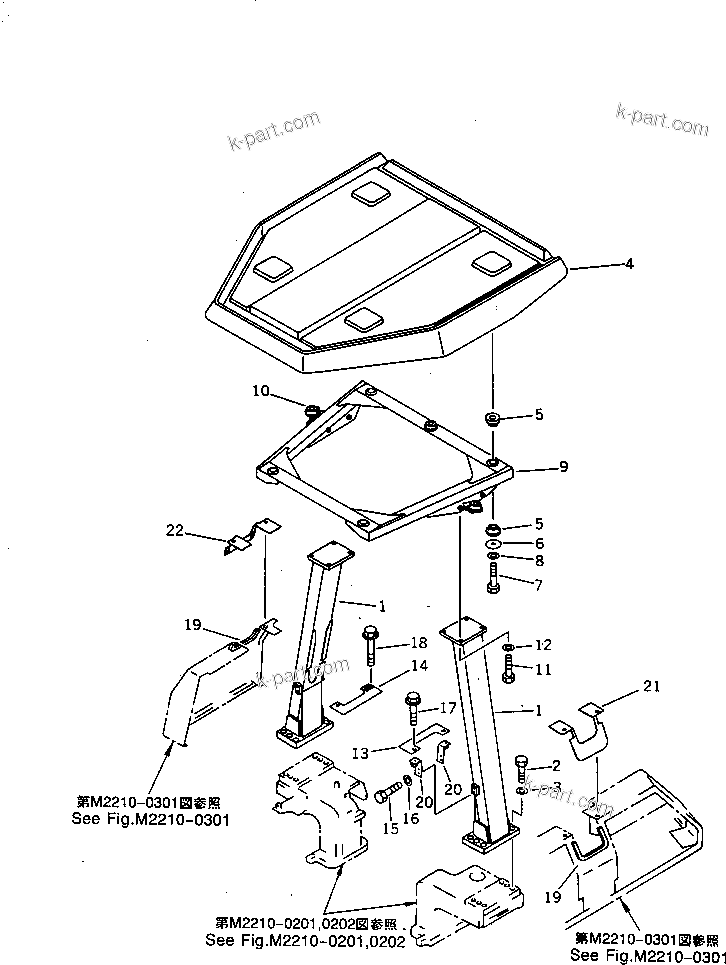 Komatsu parts book diagram for D65EX-12 S/N 60001-60941: CANOPY (VANDALISM PROTECTION)