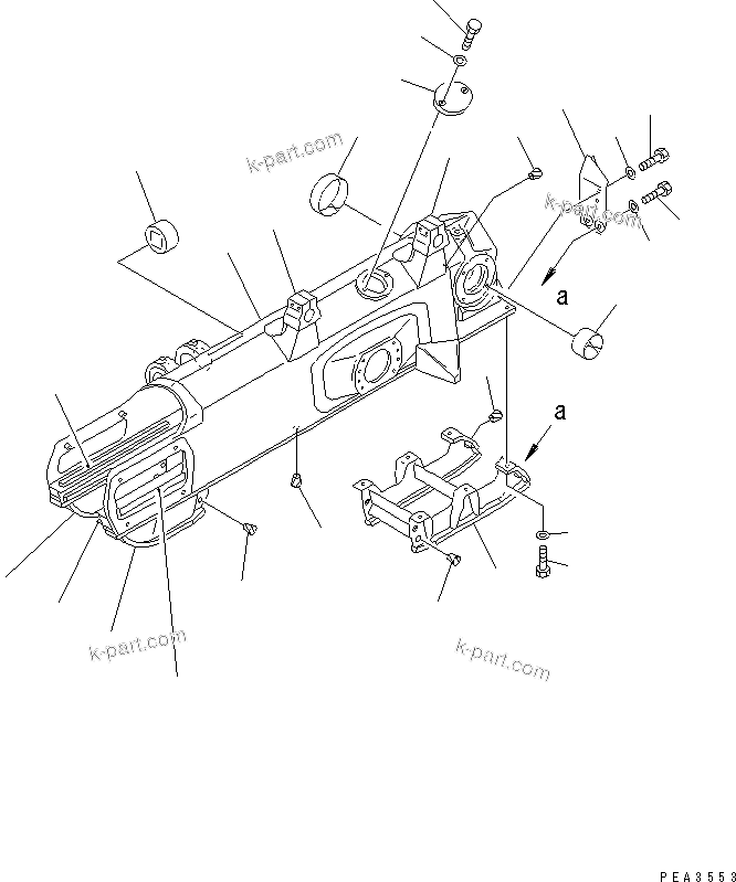 Komatsu parts book diagram for D65EX-12 S/N 60001-60941: TRACK FRAME (FOR TRIMMING DOZER)