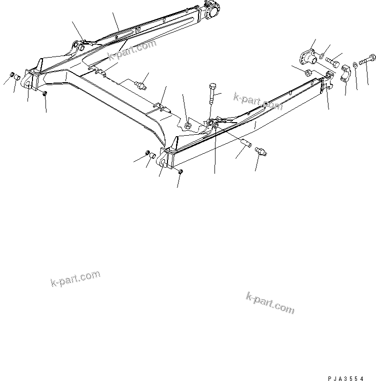 Komatsu parts book diagram for D65EX-12 S/N 60001-60941: H-FRAME (FOR TRIMMING DOZER)