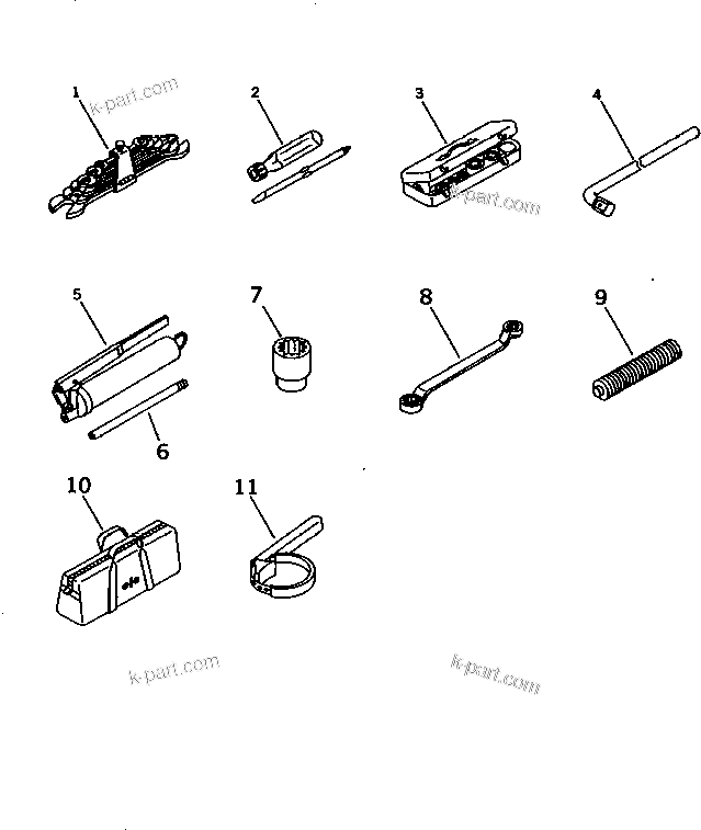 Komatsu parts book diagram for D65EX-12 S/N 60001-60941: TOOL
