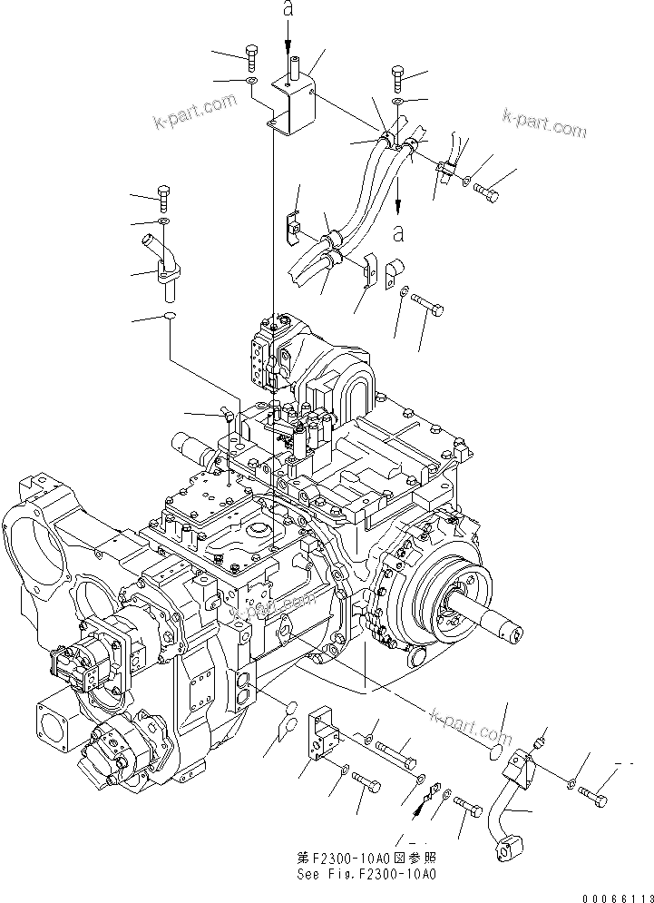Komatsu parts book diagram for D85PX-15E0 S/N 1201-11608 (ecot3): POWER TRAIN (PIPING AND BRACKET) (WITH ENGINE OIL AND COOLANT HEATER)(#1201-)