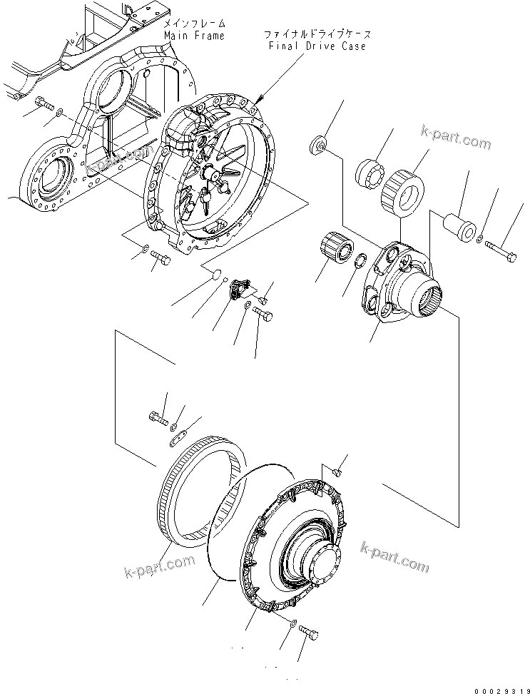 Komatsu parts book diagram for D85PX-15E0 S/N 1201-11608 (ecot3): FINAL DRIVE (CARRIER AND COVER) (L.H.)(#1201-)