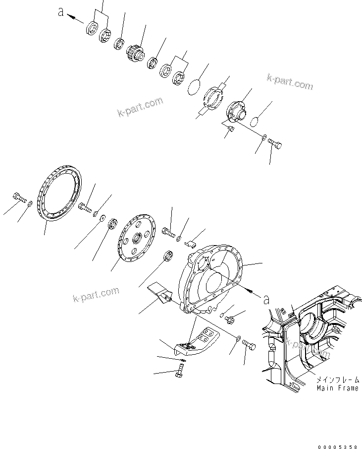 Komatsu parts book diagram for D85PX-15E0 S/N 1201-11608 (ecot3): FINAL DRIVE (CASE ?HUB AND GEAR) (R.H.)(#1201-)