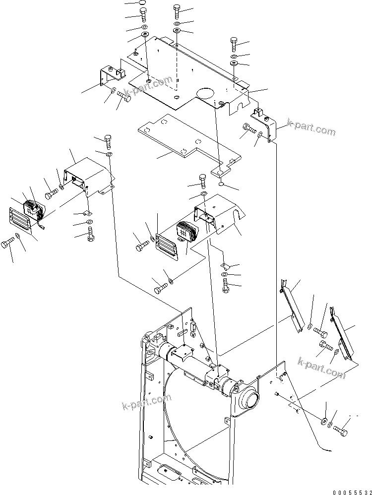 Komatsu parts book diagram for D85PX-15E0 S/N 1201-11608 (ecot3): RADIATOR GUARD (EU NEW NOISE REDUCTION ARRANGEMENT 2)(#1201-)