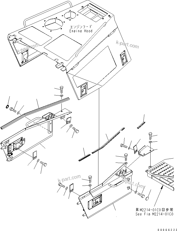 Komatsu parts book diagram for D85PX-15E0 S/N 1201-11608 (ecot3): ENGINE SIDE LOWER COVER (WITH ENGINE OIL AND COOLANT HEATER)(#1201-)
