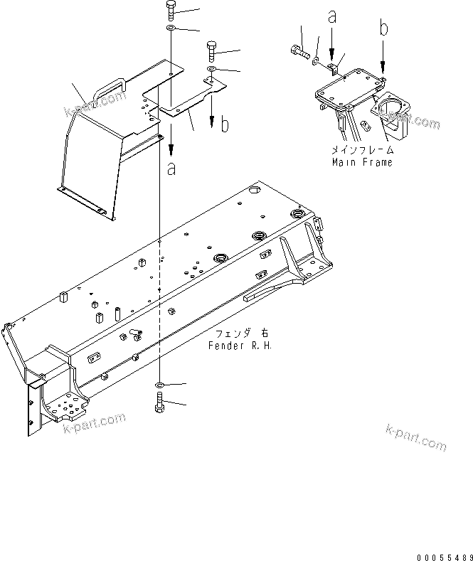 Komatsu parts book diagram for D85PX-15E0 S/N 1201-11608 (ecot3): FENDER COVER (R.H.) (VANDALISM)(#1201-)