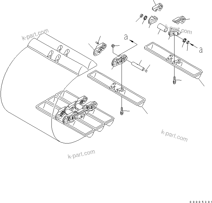 Komatsu parts book diagram for D85PX-15E0 S/N 1201-11608 (ecot3): TRACK SHOE (910MM WIDE) (SWAMP TYPE)(#1201-)