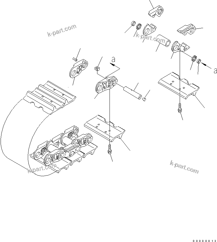 Komatsu parts book diagram for D85PX-15E0 S/N 1201-11608 (ecot3): TRACK SHOE (910MM WIDE) (SINGLE GROUSER)(#1201-)