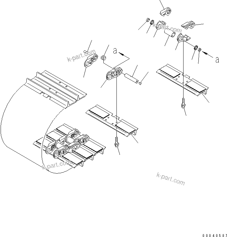 Komatsu parts book diagram for D85PX-15E0 S/N 1201-11608 (ecot3): TRACK SHOE (910MM WIDE) (SINGLE GROUSER) (FOR LOW NOISE)(#1201-)
