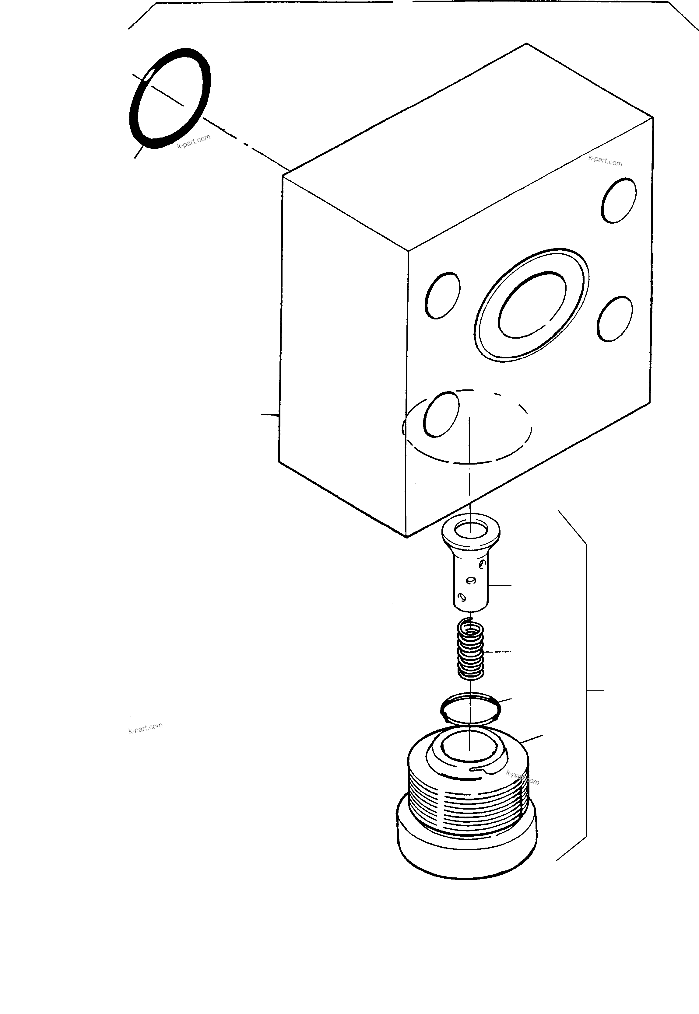 Komatsu parts book diagram for PC3000-1 S/N 06184: ANTICAVITATION VALVE