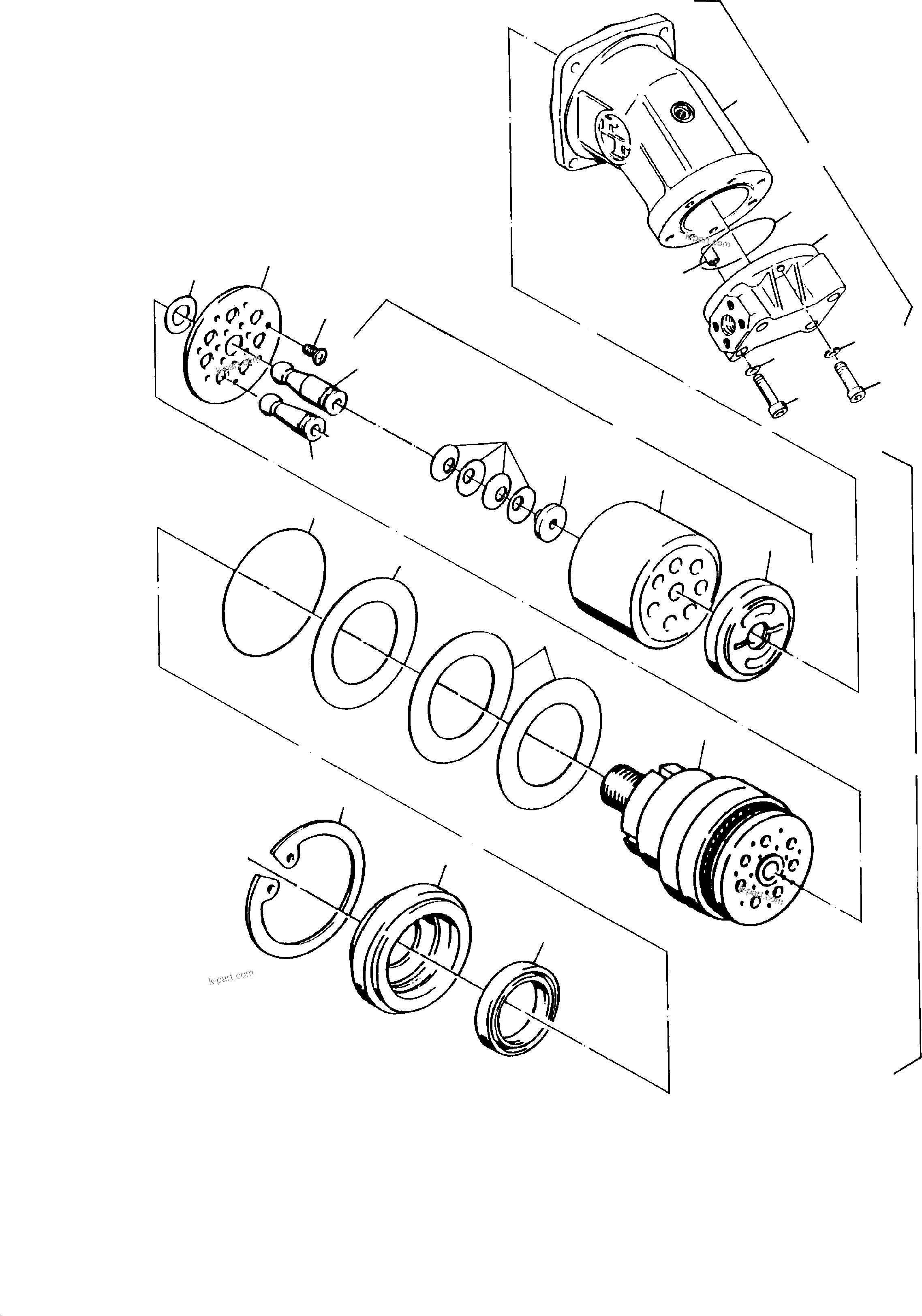 Komatsu parts book diagram for PC3000-1 S/N 06184: HYDR.-MOTOR