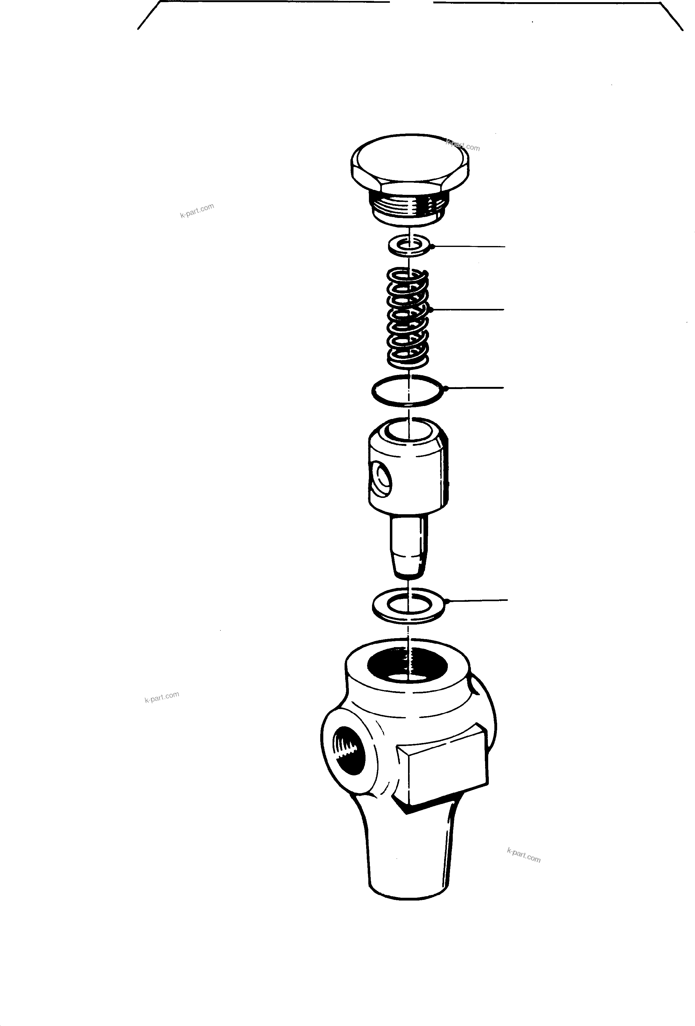 Komatsu parts book diagram for PC3000-1 S/N 06184: PRESSURE RELIEF VALVE
