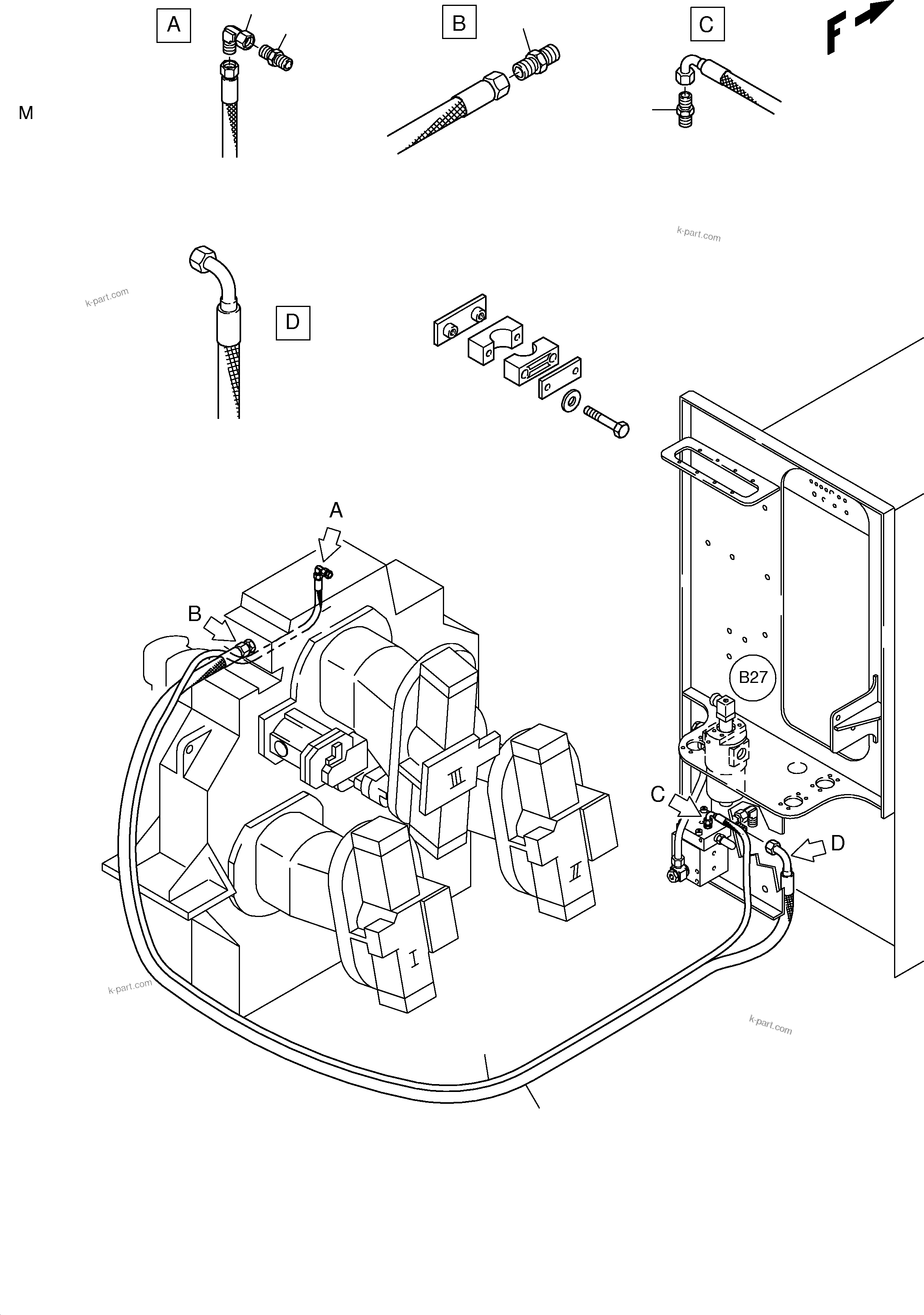 Komatsu parts book diagram for PC3000-1 S/N 06184: COOLING DISTRIBUTOR GEAR (PUMP)