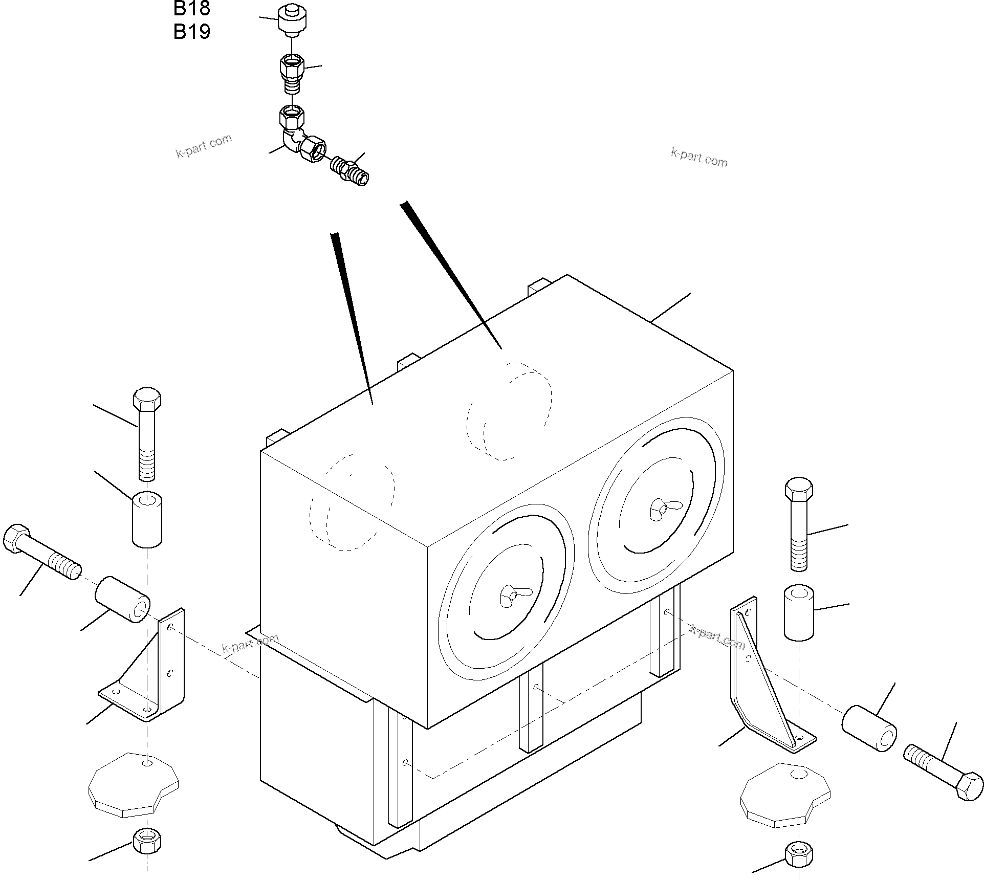 Komatsu parts book diagram for PC3000-1 S/N 06184: INSTALLATION - AIR CLEANER