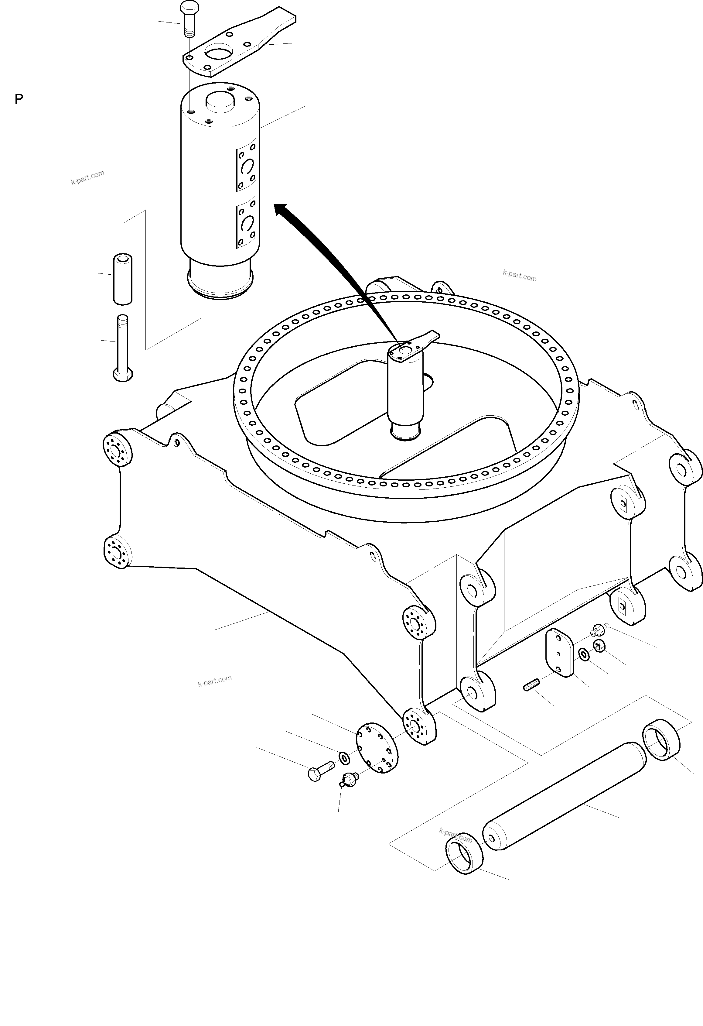 Komatsu parts book diagram for PC3000-1 S/N 06184: CARBODY