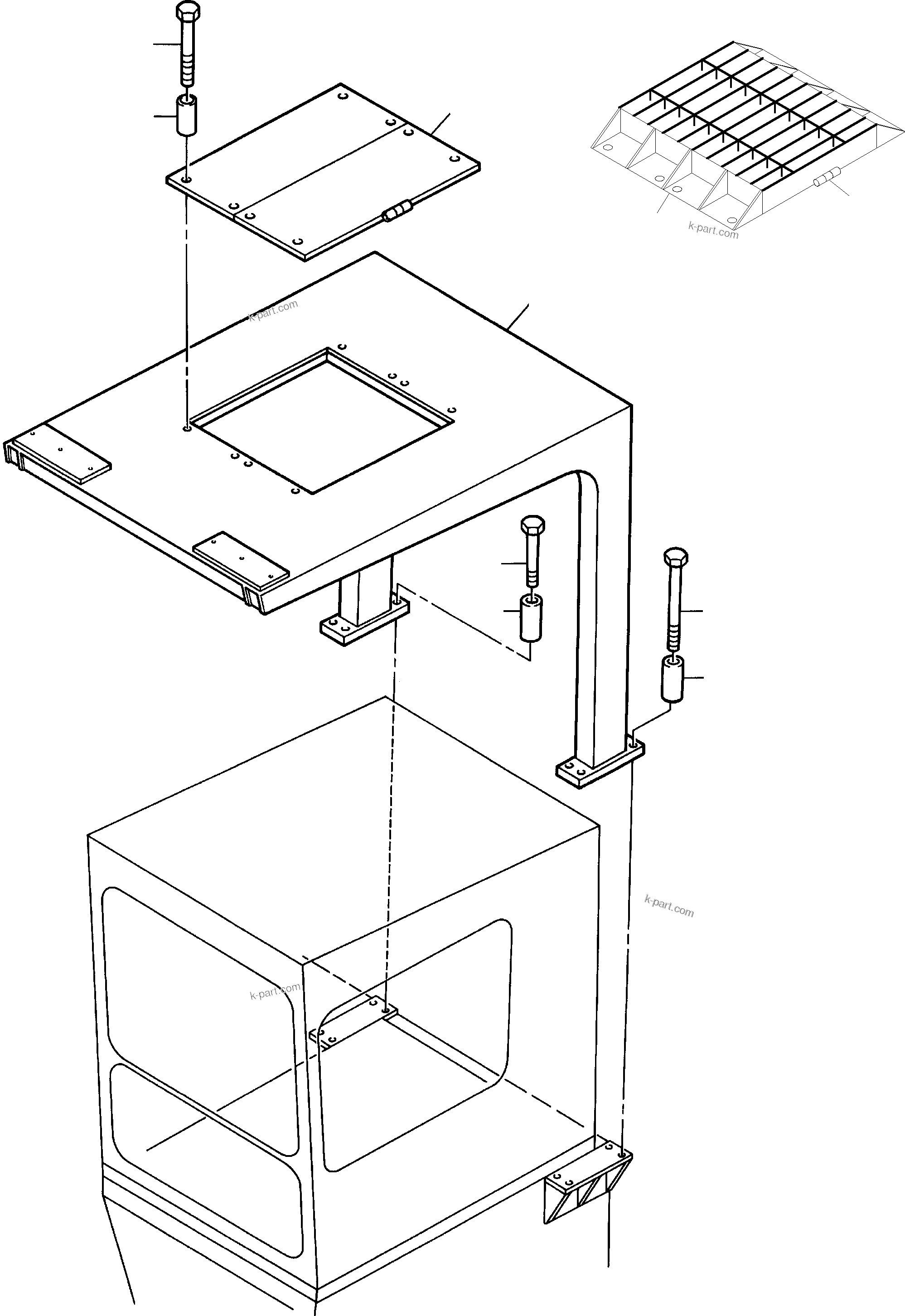 Komatsu parts book diagram for PC3000-1 S/N 06184: PROTECTION ROOF