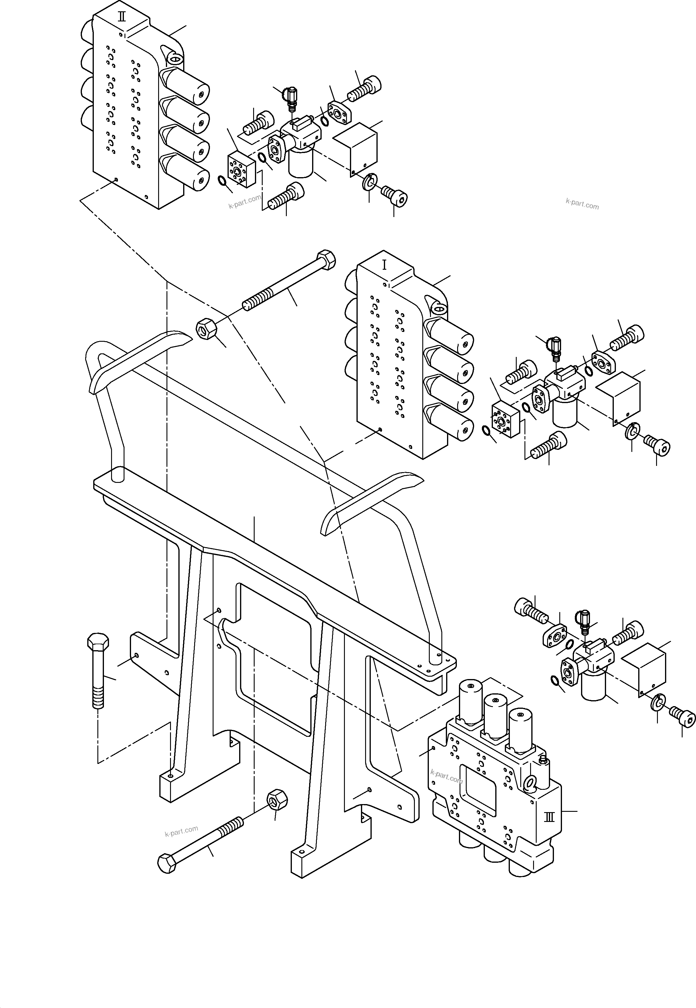 Komatsu parts book diagram for PC3000-1 S/N 06184: SUPPORT, CONTROL UNIT