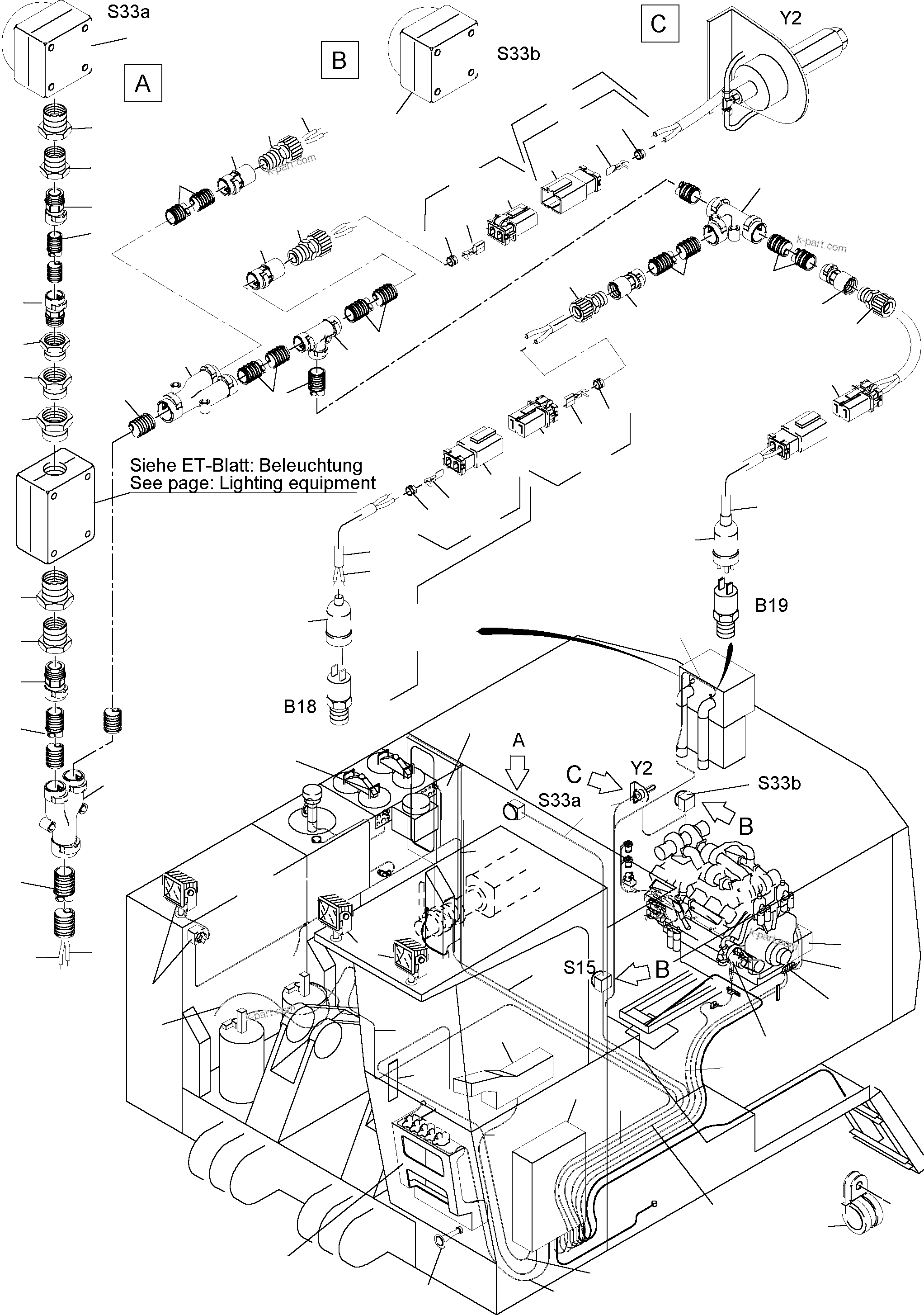 Komatsu parts book diagram for PC3000-1 S/N 06184: ELECTRIC EQUIPMENT