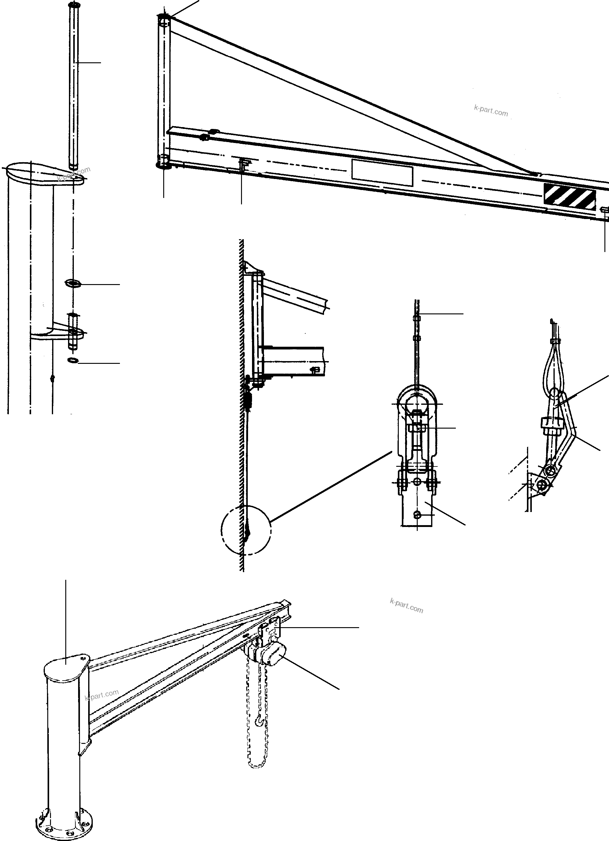 Komatsu parts book diagram for PC3000-1 S/N 06184: CRANE ASSY.