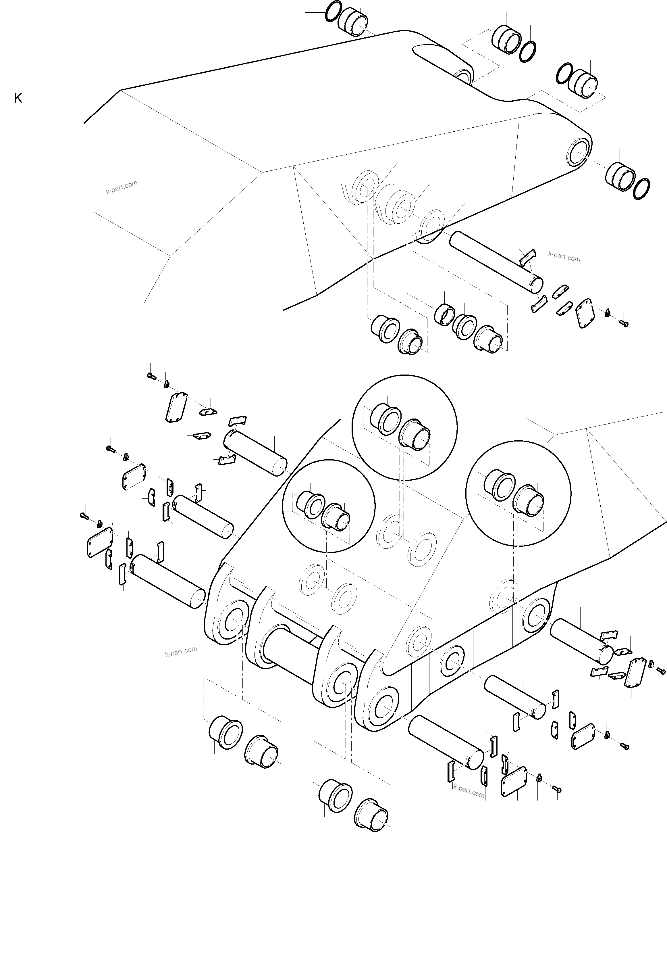 Komatsu parts book diagram for PC3000-1 S/N 06190: BULLCLAM BUCKET BOOM 6M