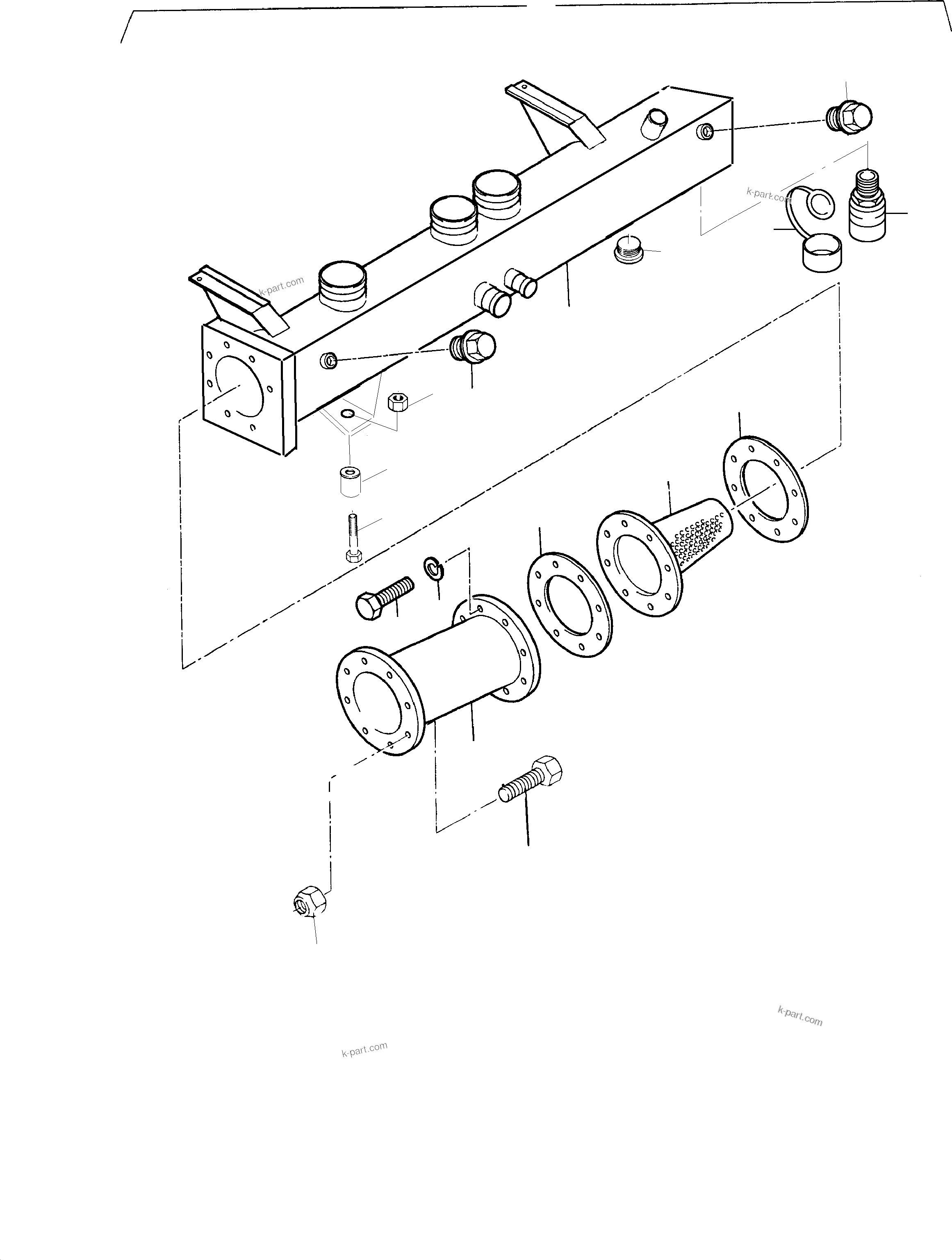 Komatsu parts book diagram for PC3000-1 S/N 06190: SUCTION TANK