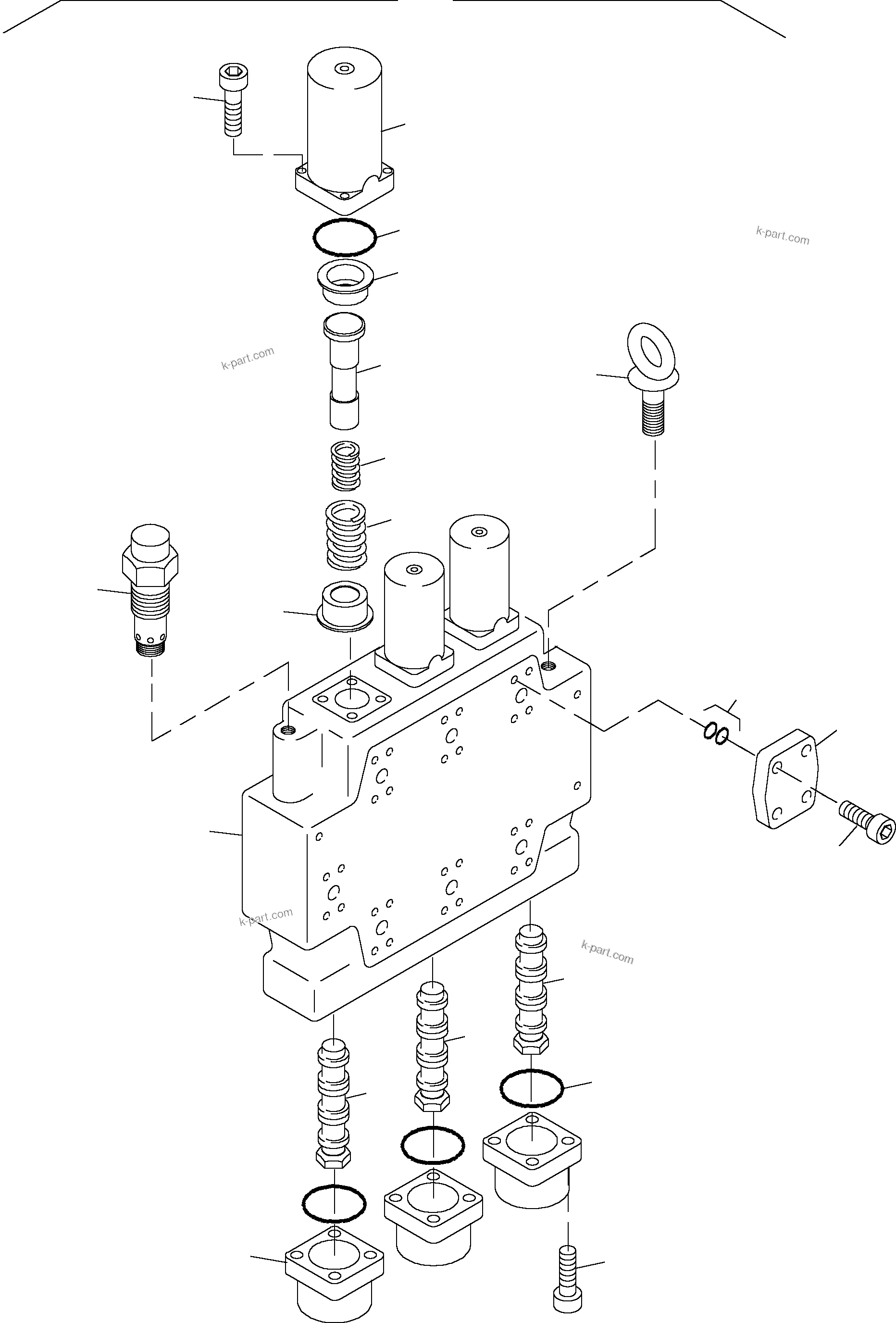 Komatsu parts book diagram for PC3000-1 S/N 06190: CONTROL BLOCK