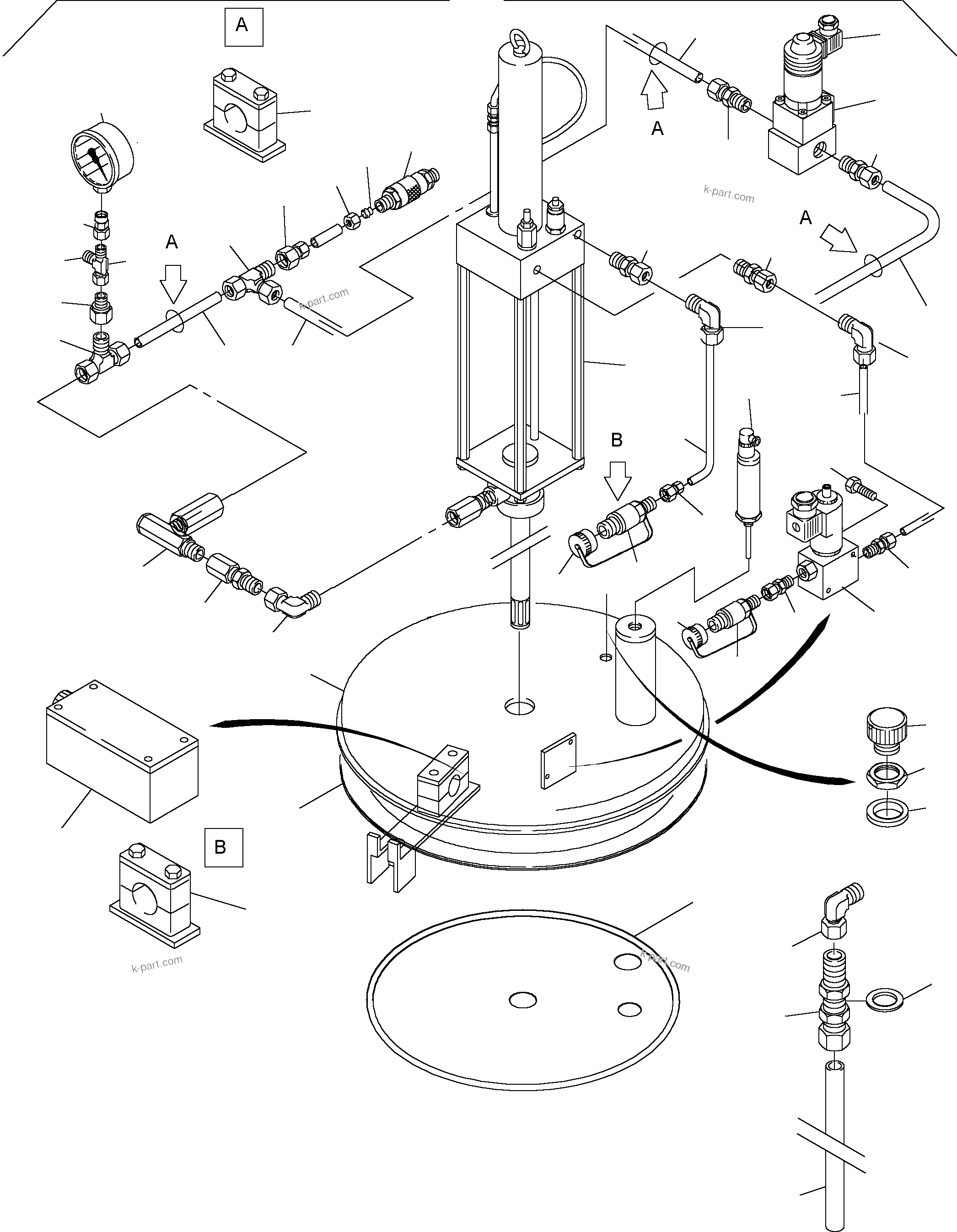Komatsu parts book diagram for PC3000-1 S/N 06190: LUBE PUMP STATION