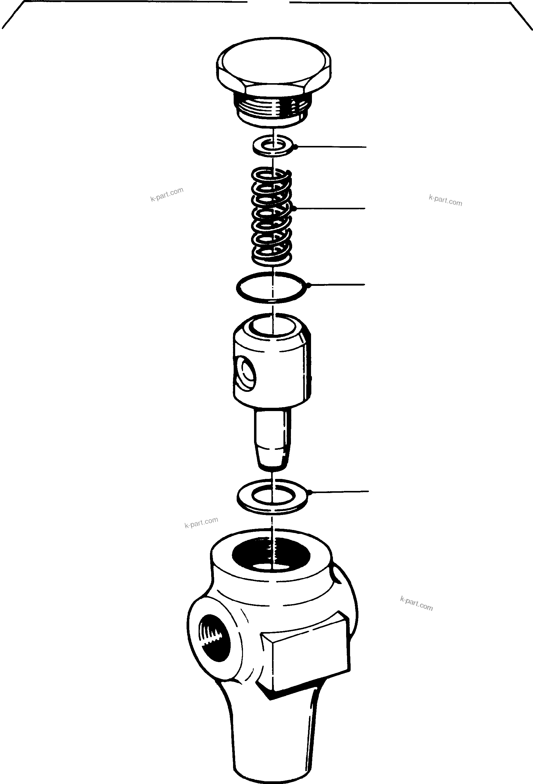 Komatsu parts book diagram for PC3000-1 S/N 06190: PRESSURE RELIEF VALVE