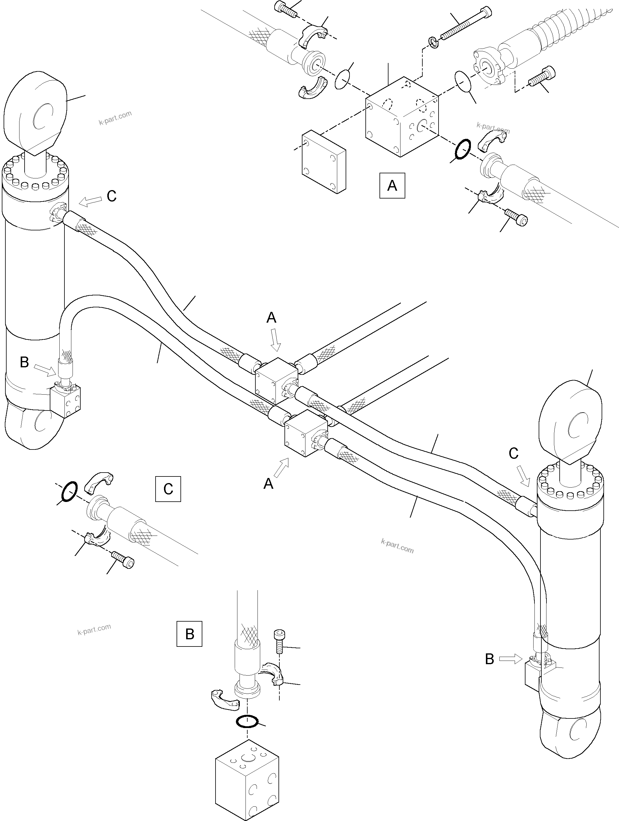Komatsu parts book diagram for PC3000-1 S/N 06190: BULLCLAM BUCKET 14.5 CBM