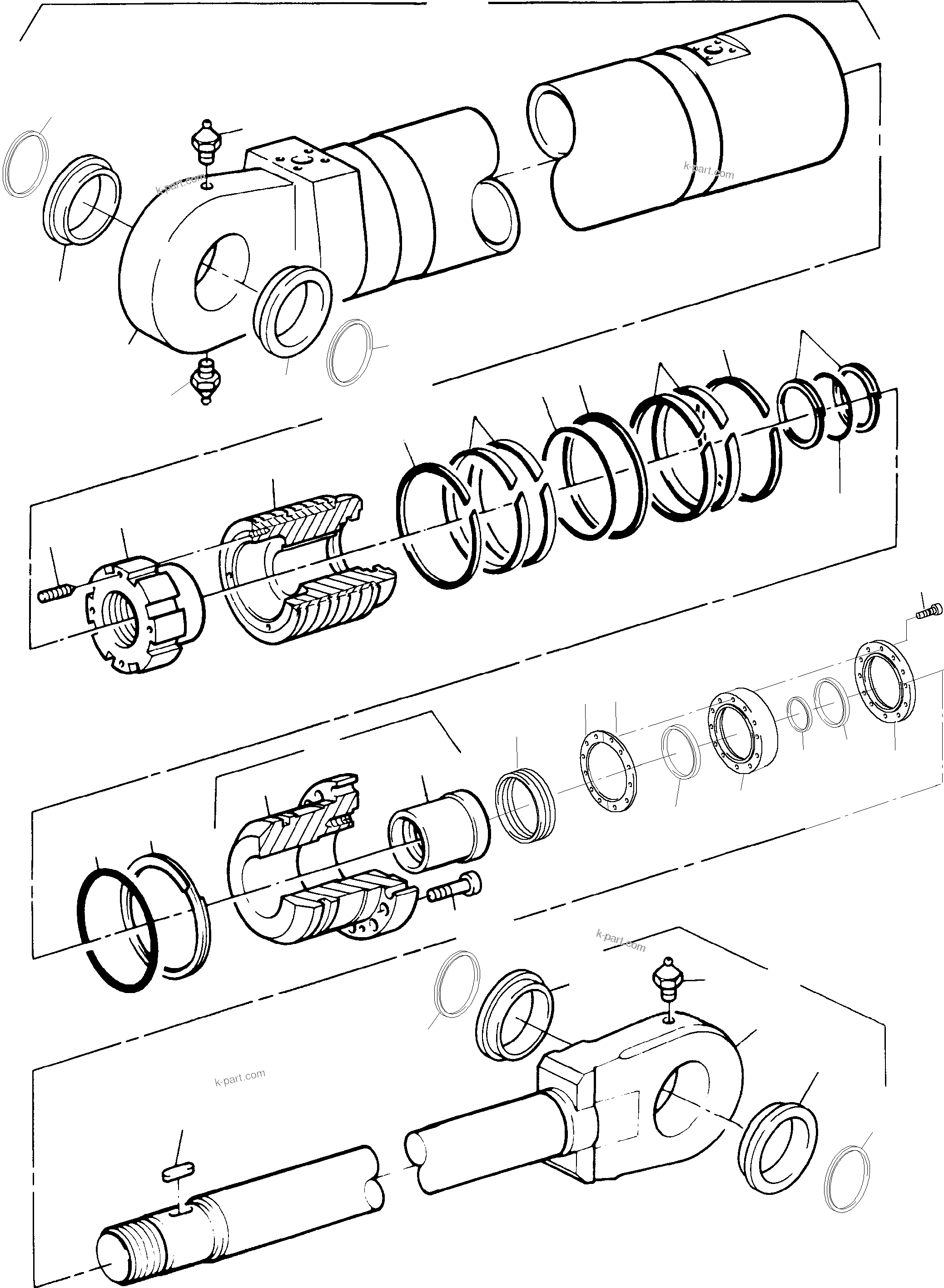 Komatsu parts book diagram for PC3000-1 S/N 06190: HYDR.-CYLINDER