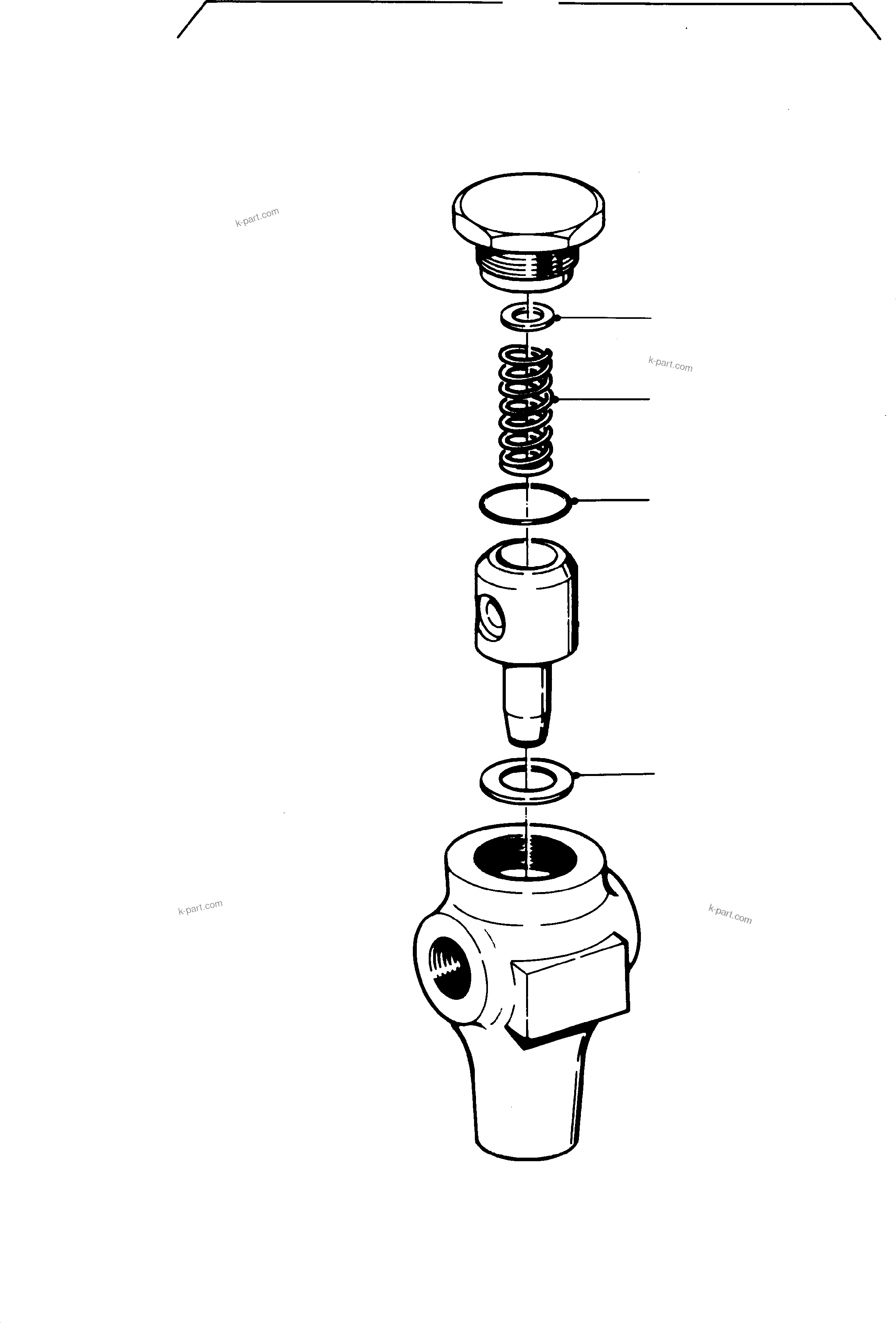 Komatsu parts book diagram for PC3000-1 S/N 06191: PRESSURE RELIEF VALVE