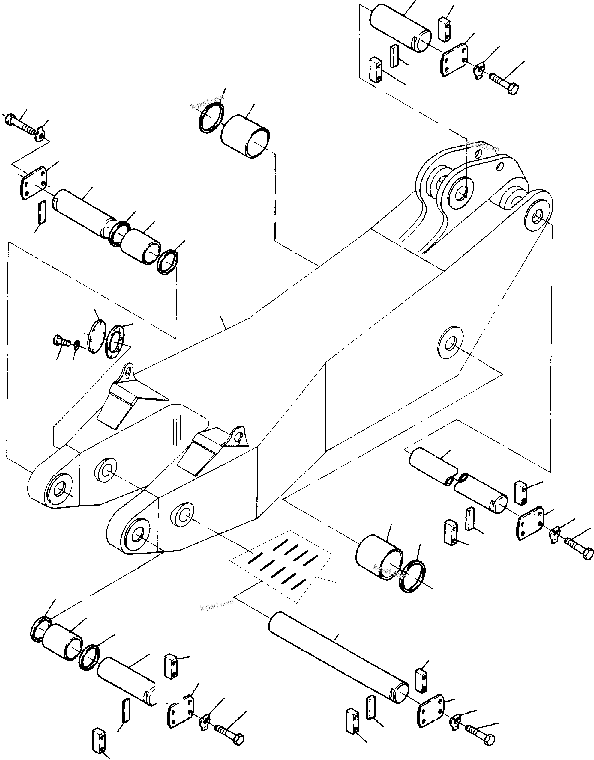 Komatsu parts book diagram for PC3000-1 S/N 06191: BACKHOE STICK