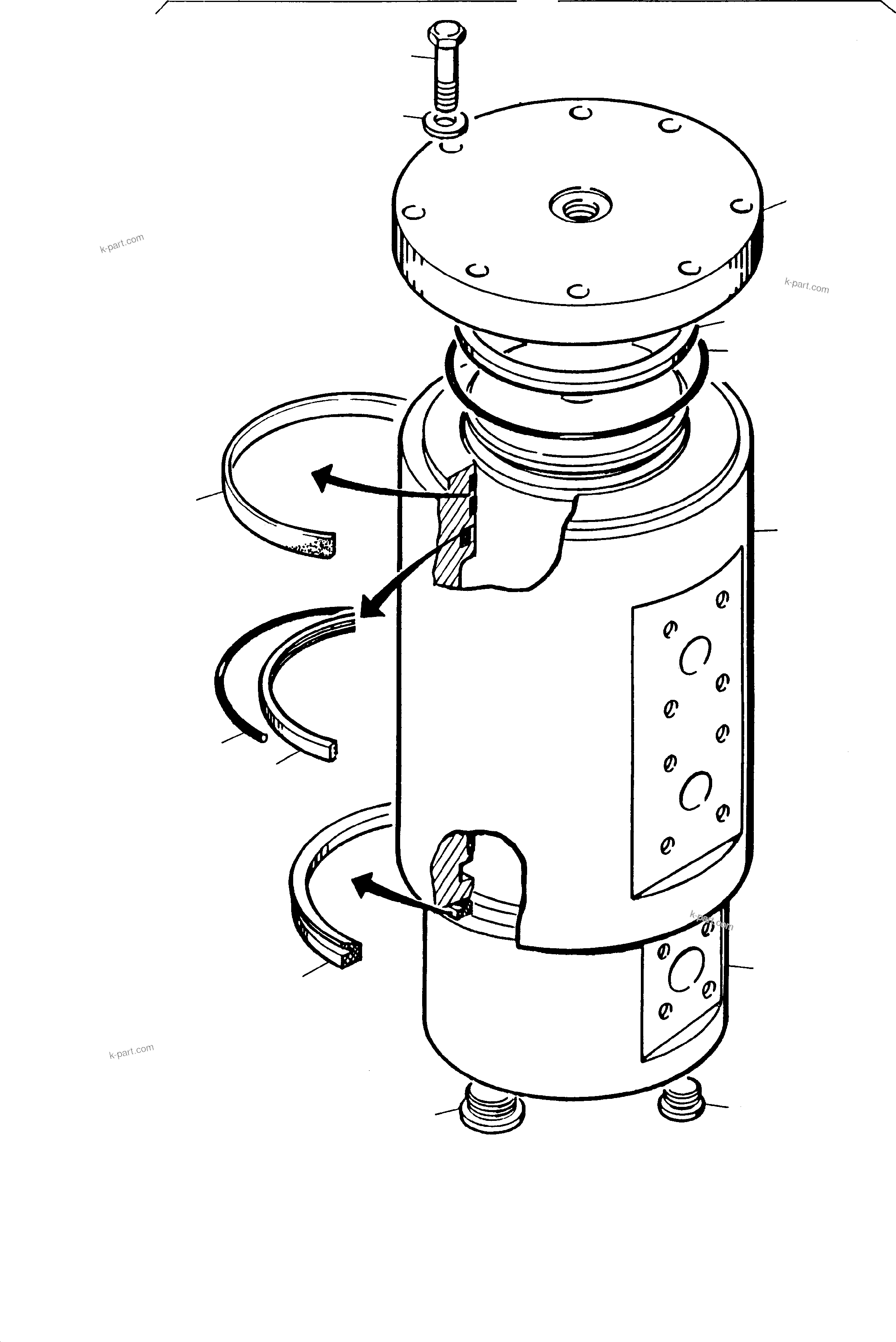 Komatsu parts book diagram for PC3000-1 S/N 06191: ROTARY JOINT