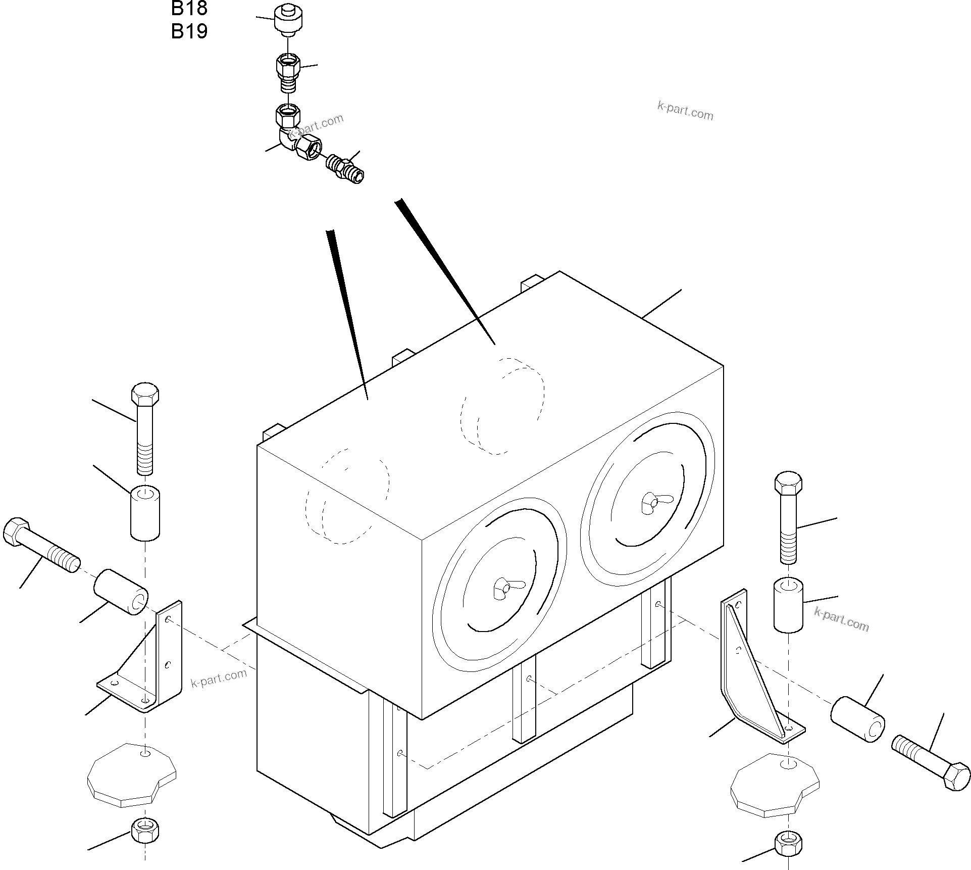 Komatsu parts book diagram for PC3000-1 S/N 06191: INSTALLATION - AIR CLEANER
