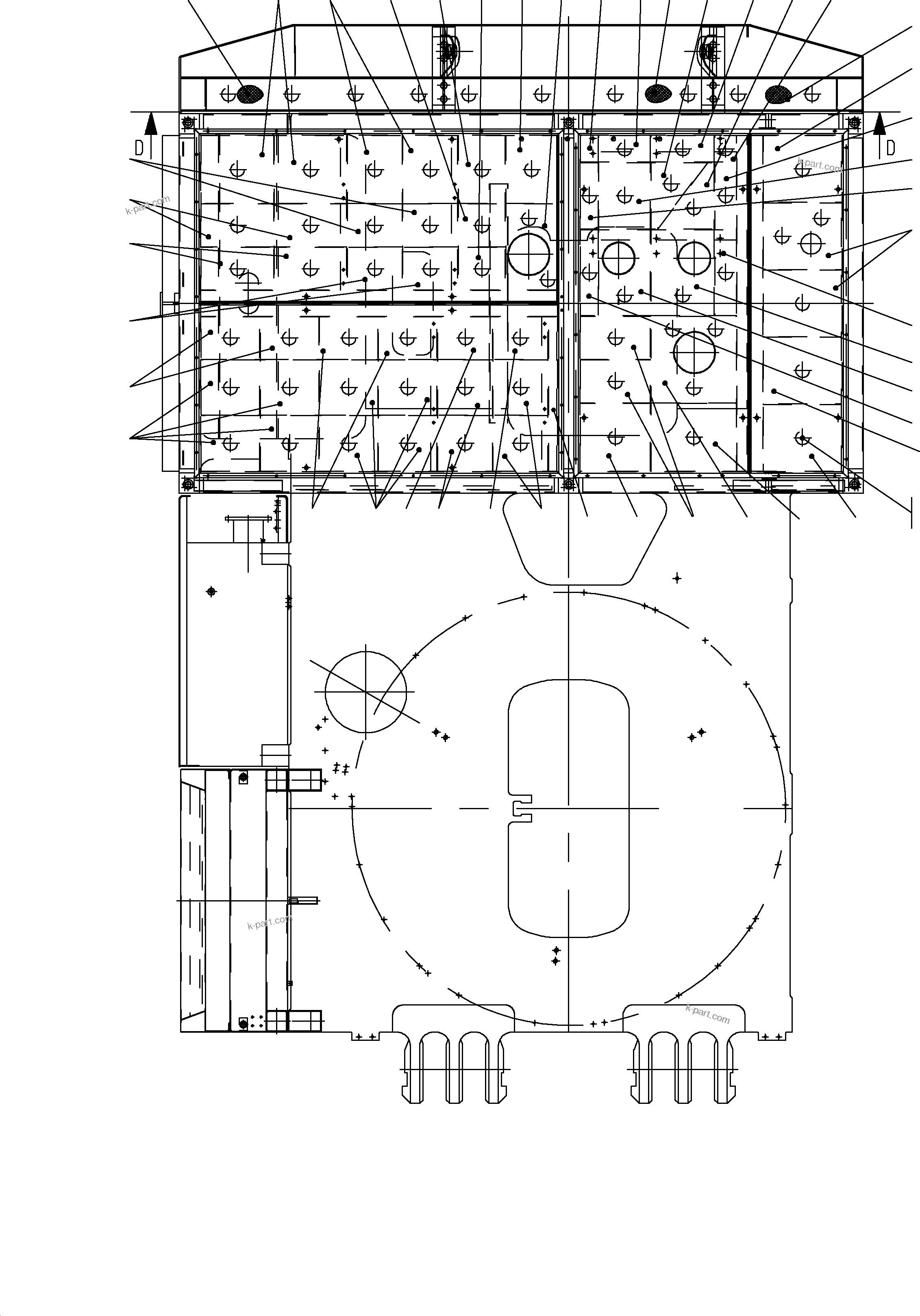 Komatsu parts book diagram for PC3000-1 S/N 06191: NOISE ABSORBER