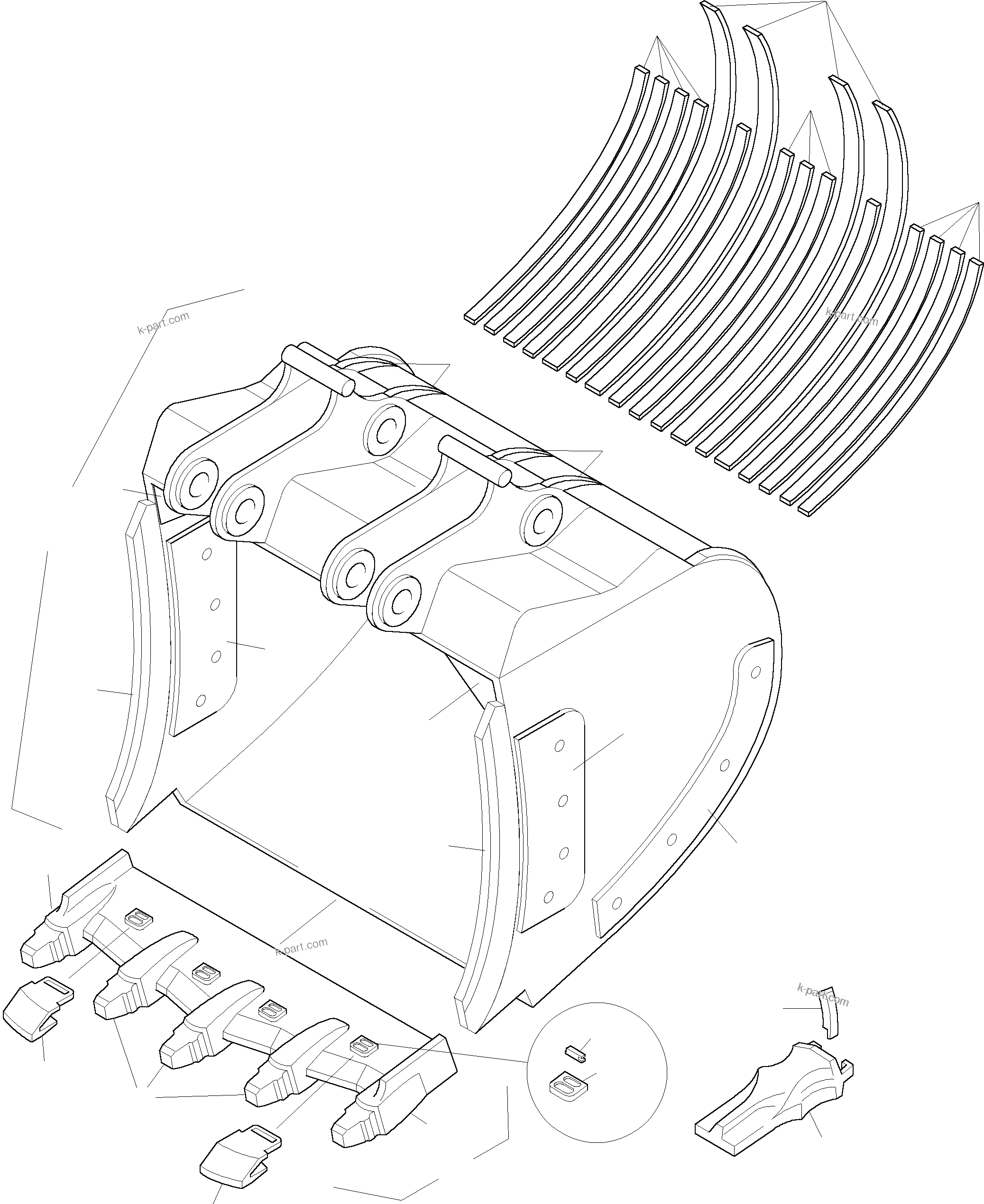 Komatsu parts book diagram for PC3000-1 S/N 06191: BACKHOE 13 CBM