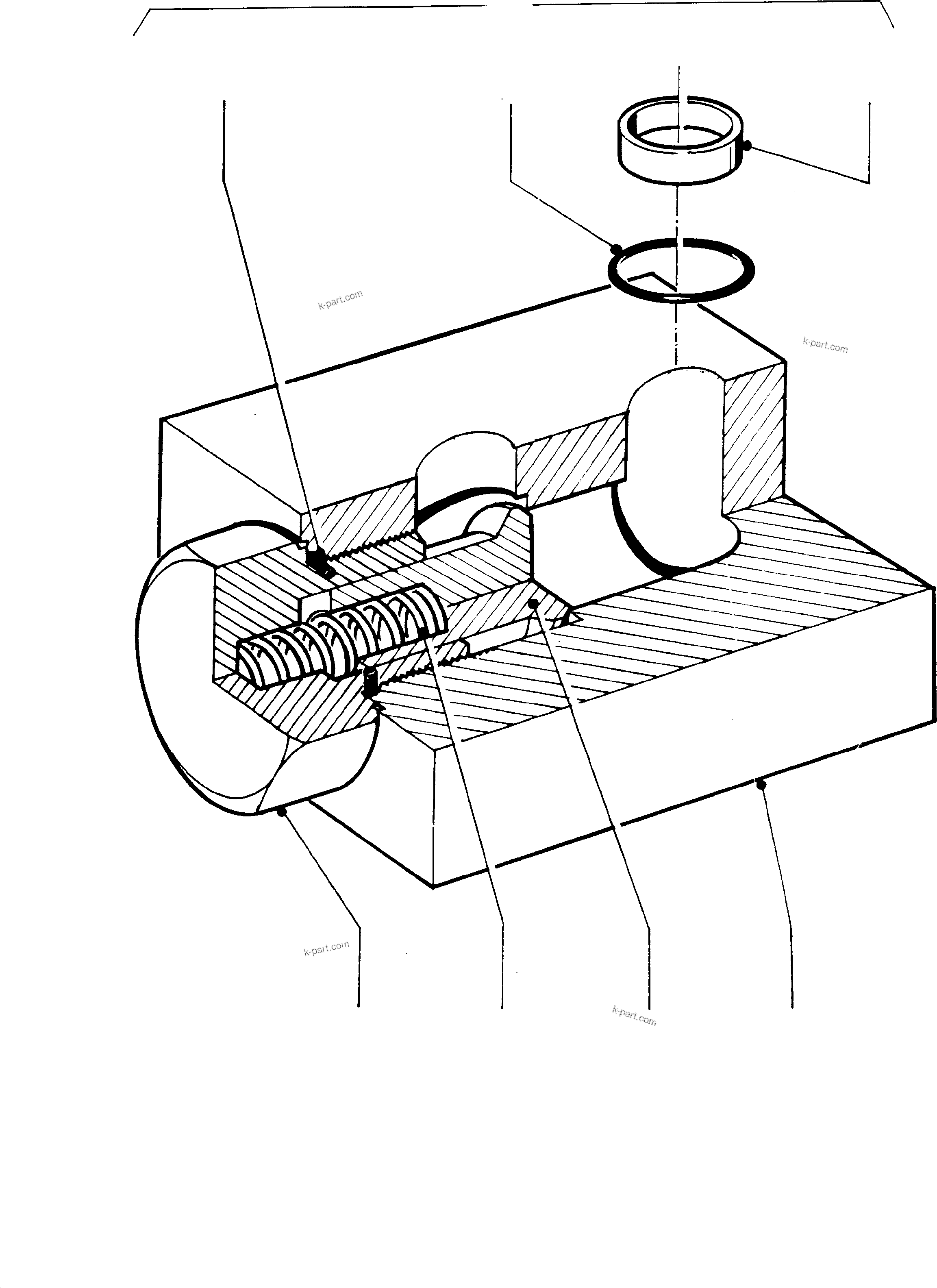 Komatsu parts book diagram for PC3000-1 S/N 06194: ANTICAVITATION VALVE