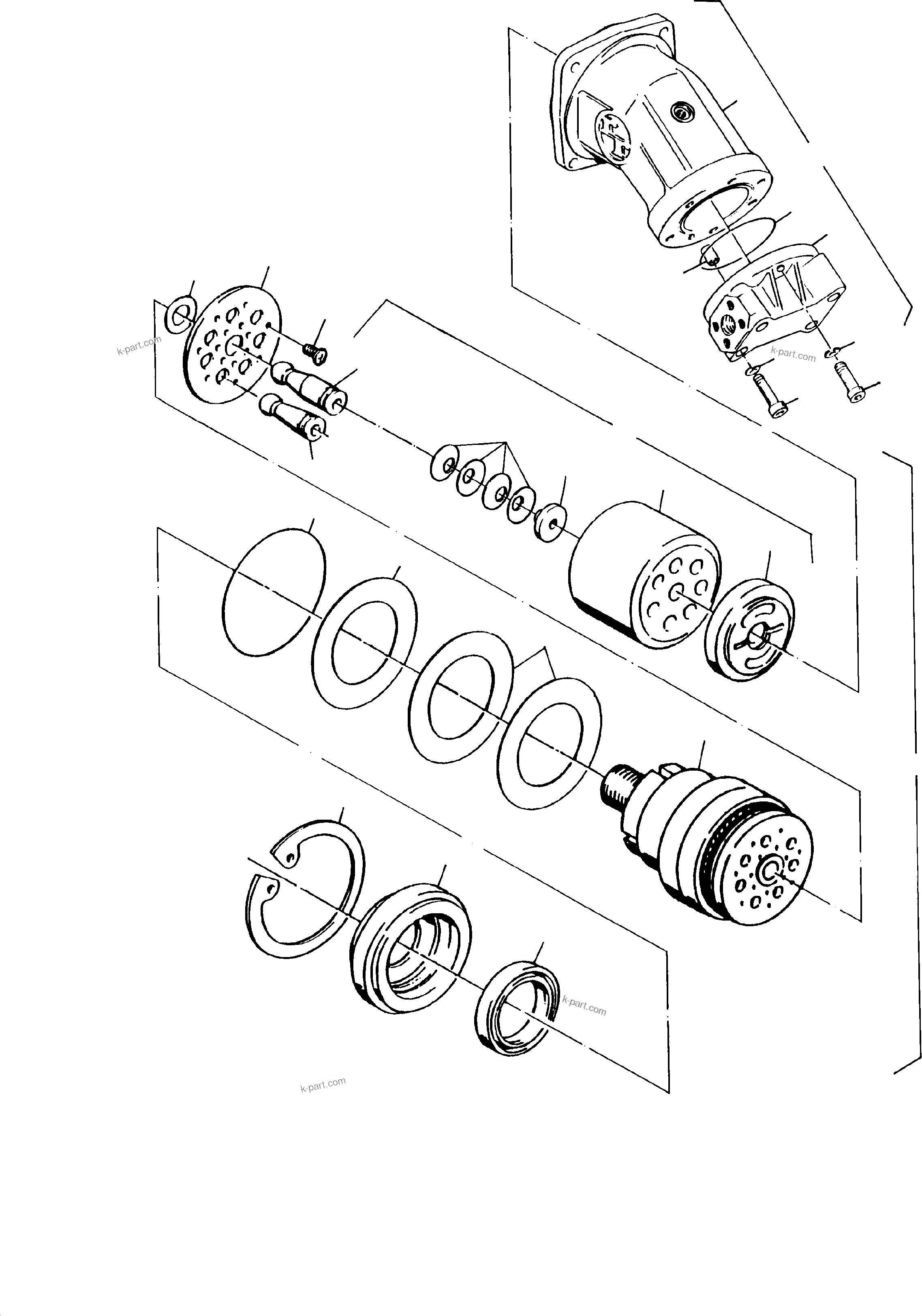 Komatsu parts book diagram for PC3000-1 S/N 06194: HYDR.-MOTOR