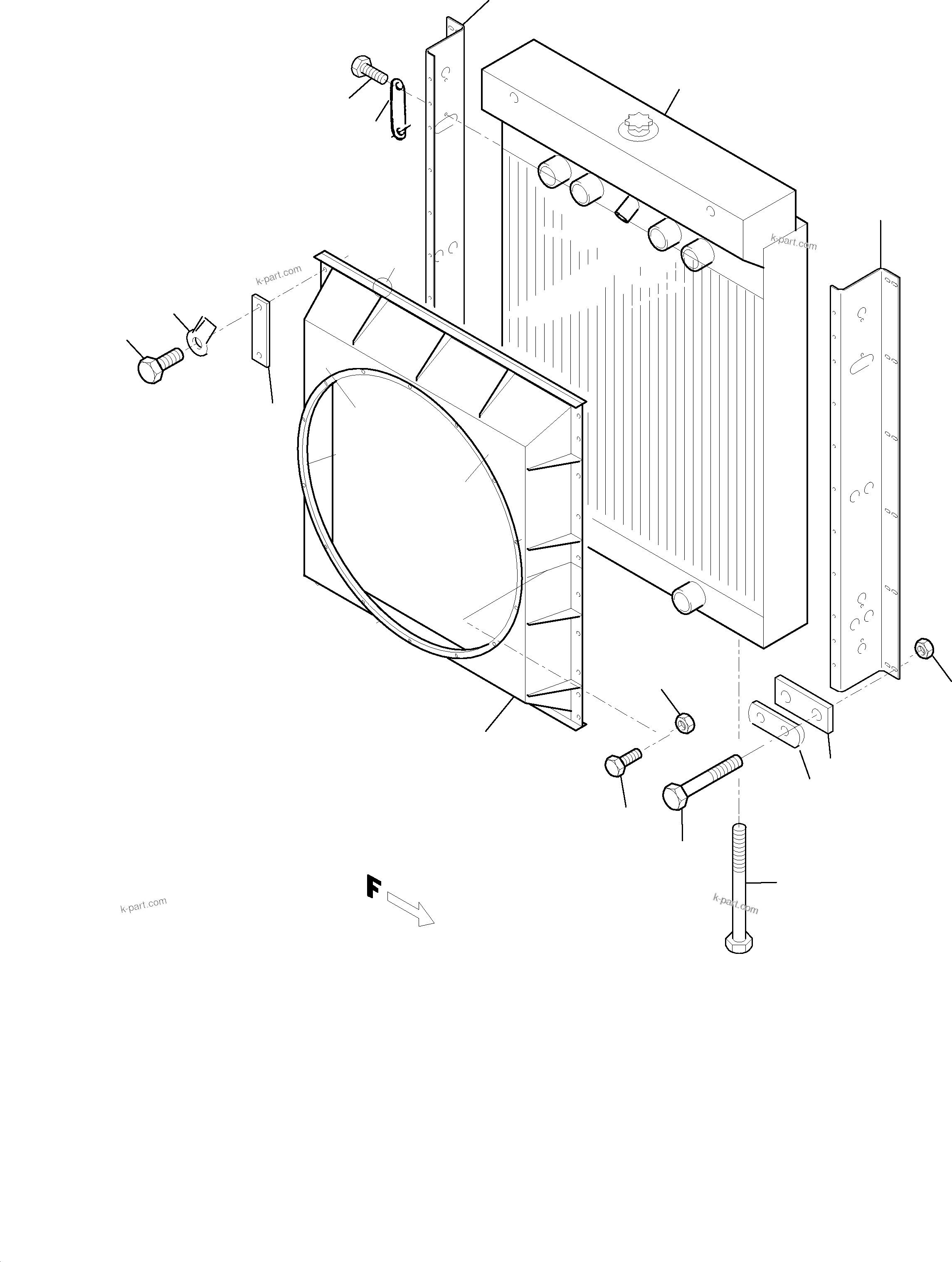 Komatsu parts book diagram for PC3000-1 S/N 06194: RADIATOR ARR.