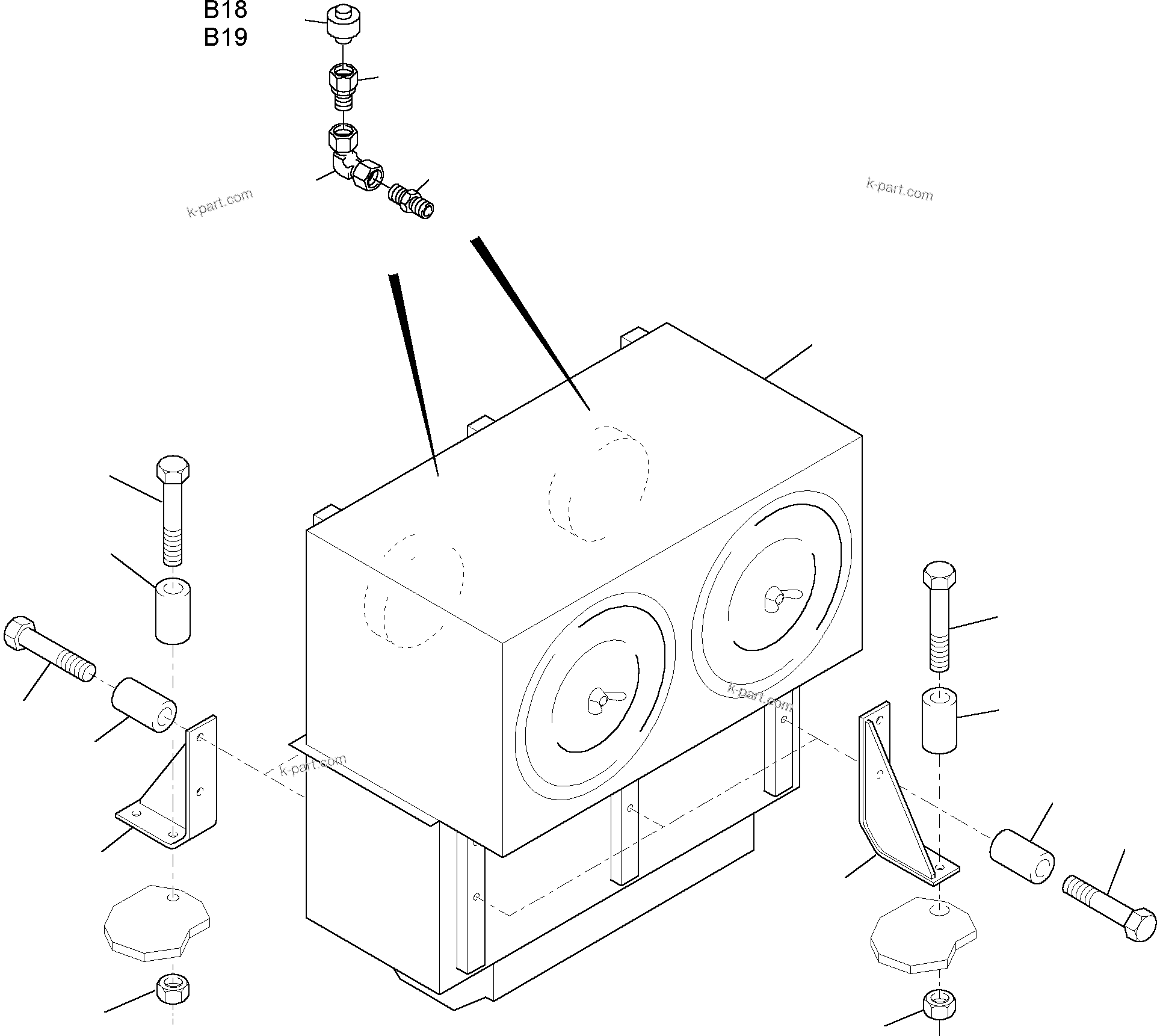 Komatsu parts book diagram for PC3000-1 S/N 06194: INSTALLATION - AIR CLEANER