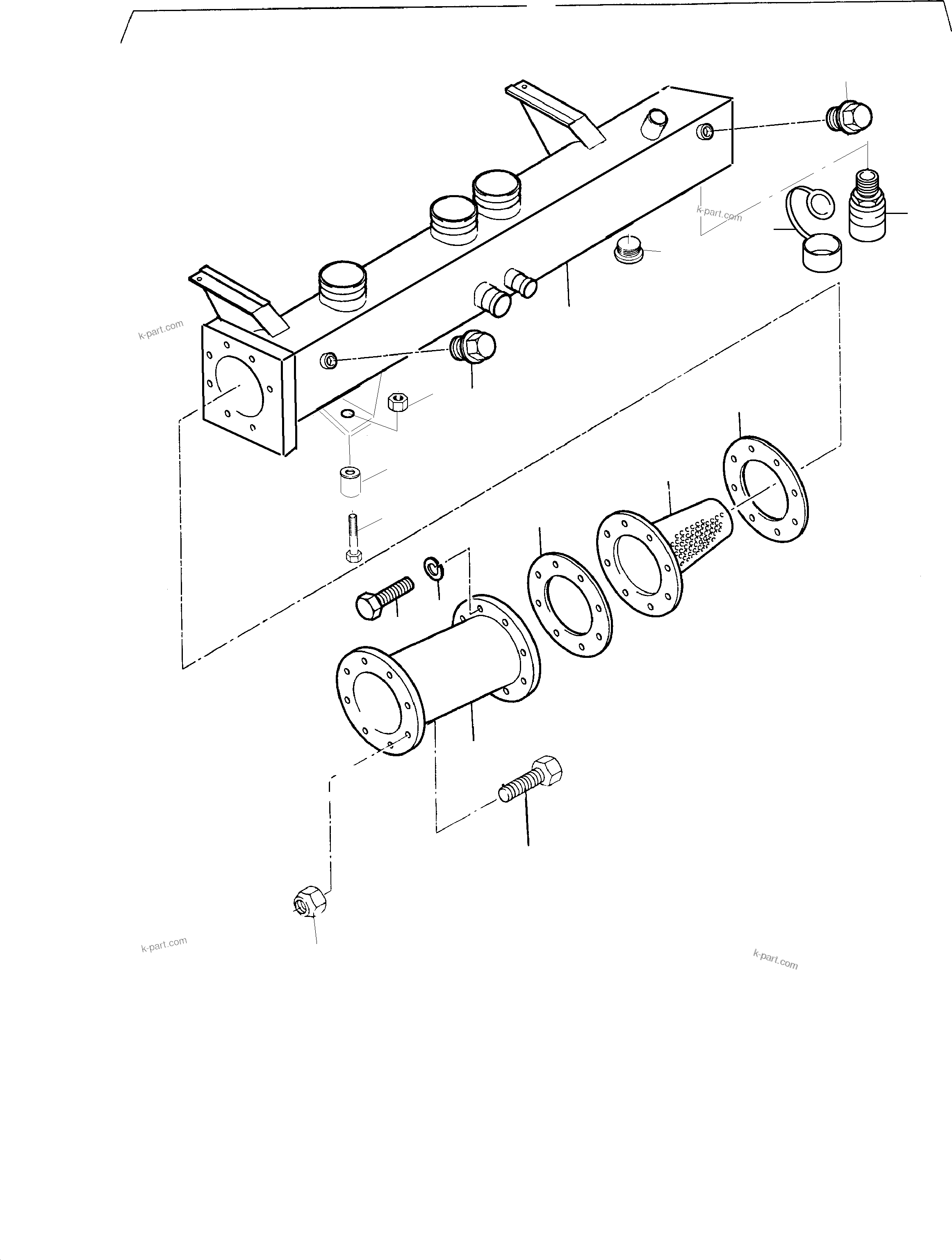 Komatsu parts book diagram for PC3000-1 S/N 06194: SUCTION TANK