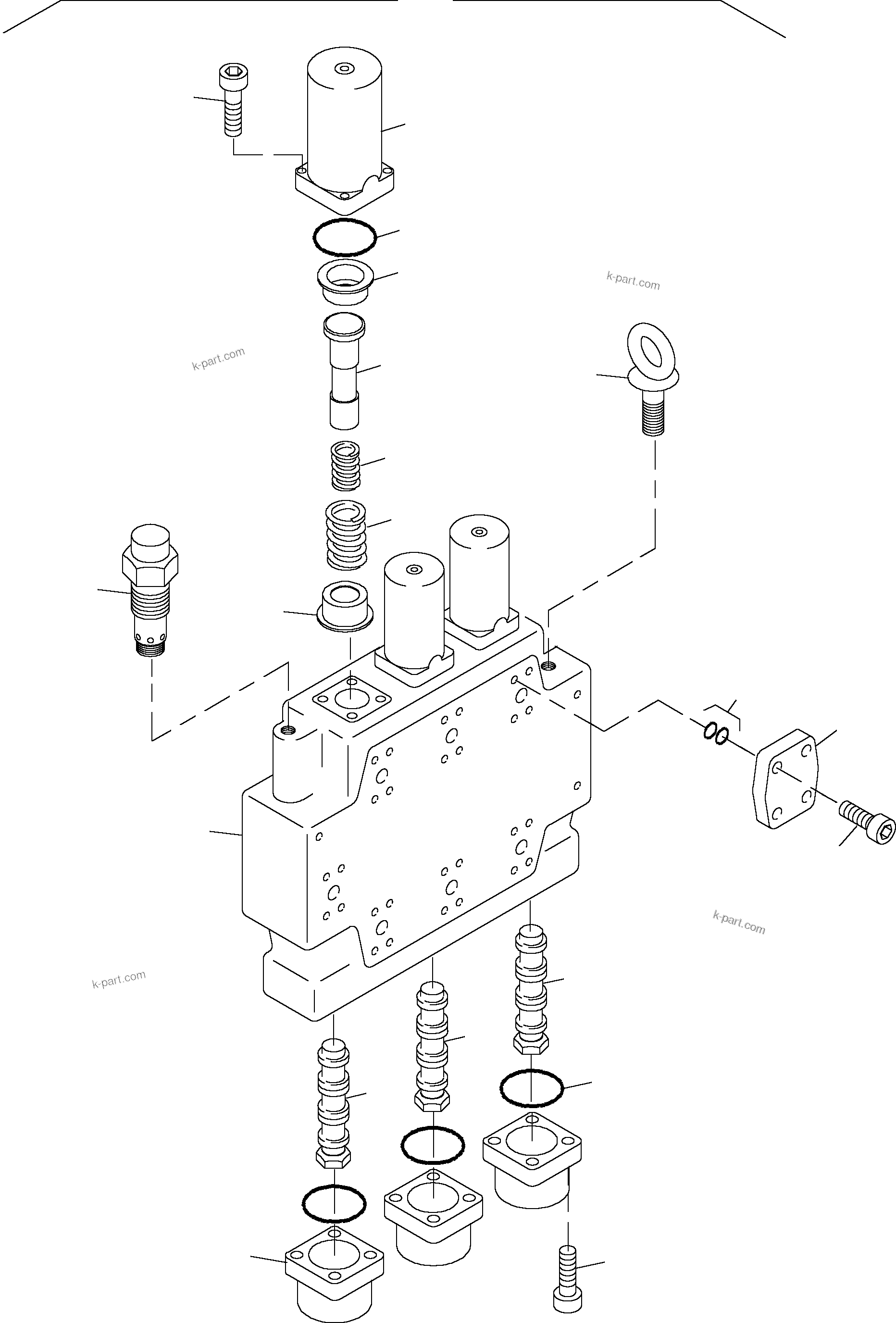 Komatsu parts book diagram for PC3000-1 S/N 06194: CONTROL BLOCK
