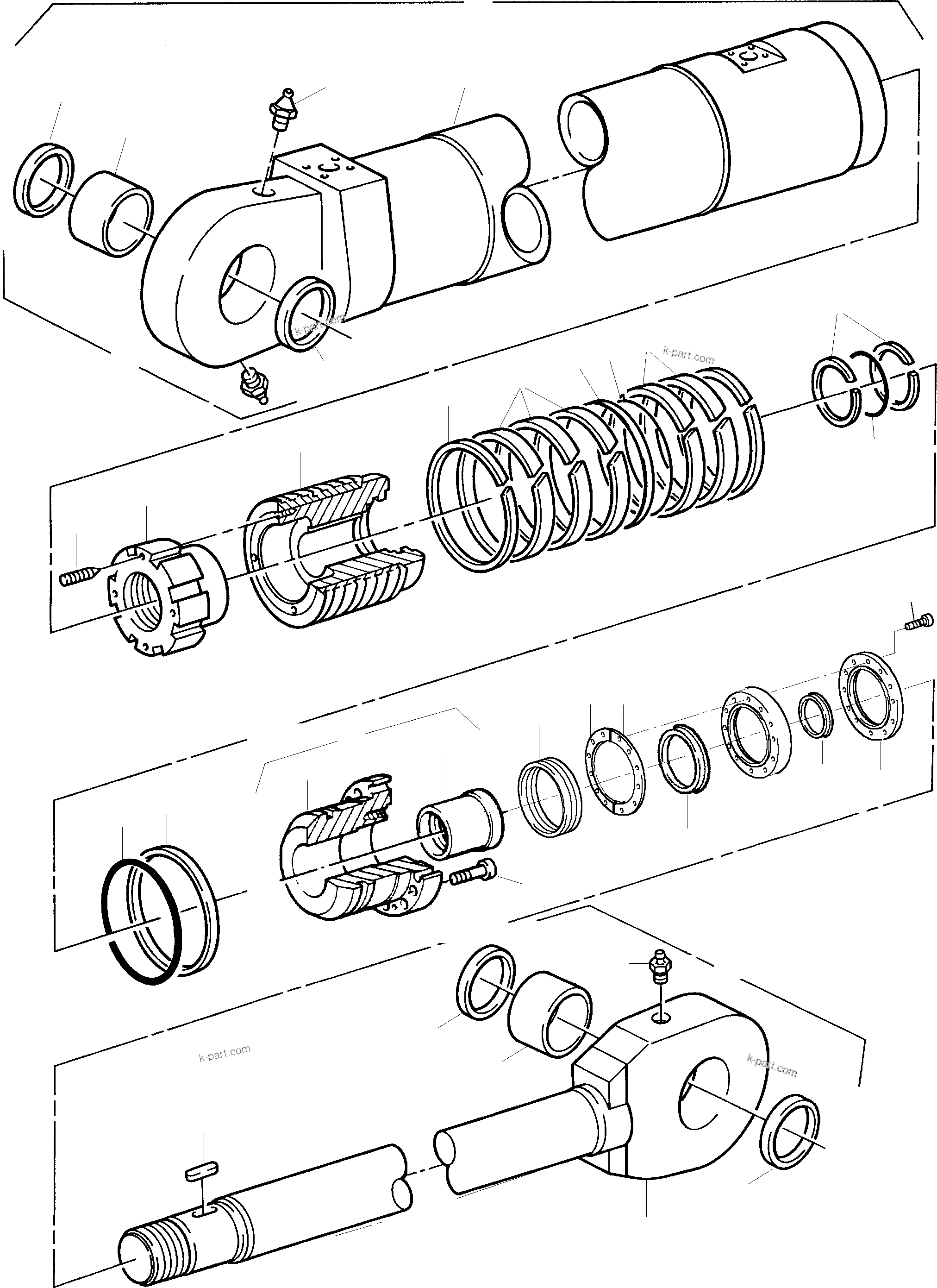 Komatsu parts book diagram for PC3000-1 S/N 06194: HYDRAULIC CYLINDER