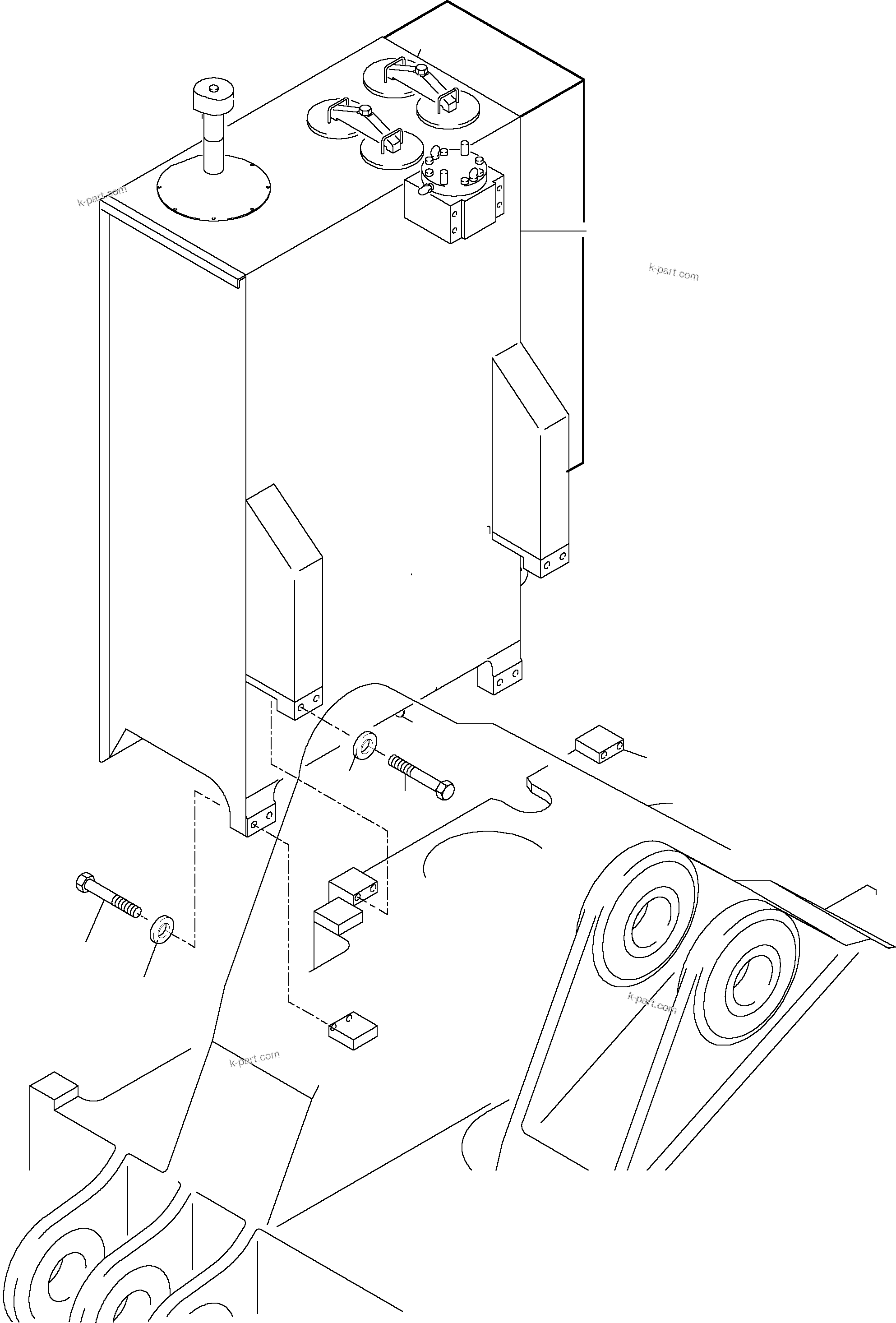 Komatsu parts book diagram for PC3000-1 S/N 06194: MAIN OIL TANK