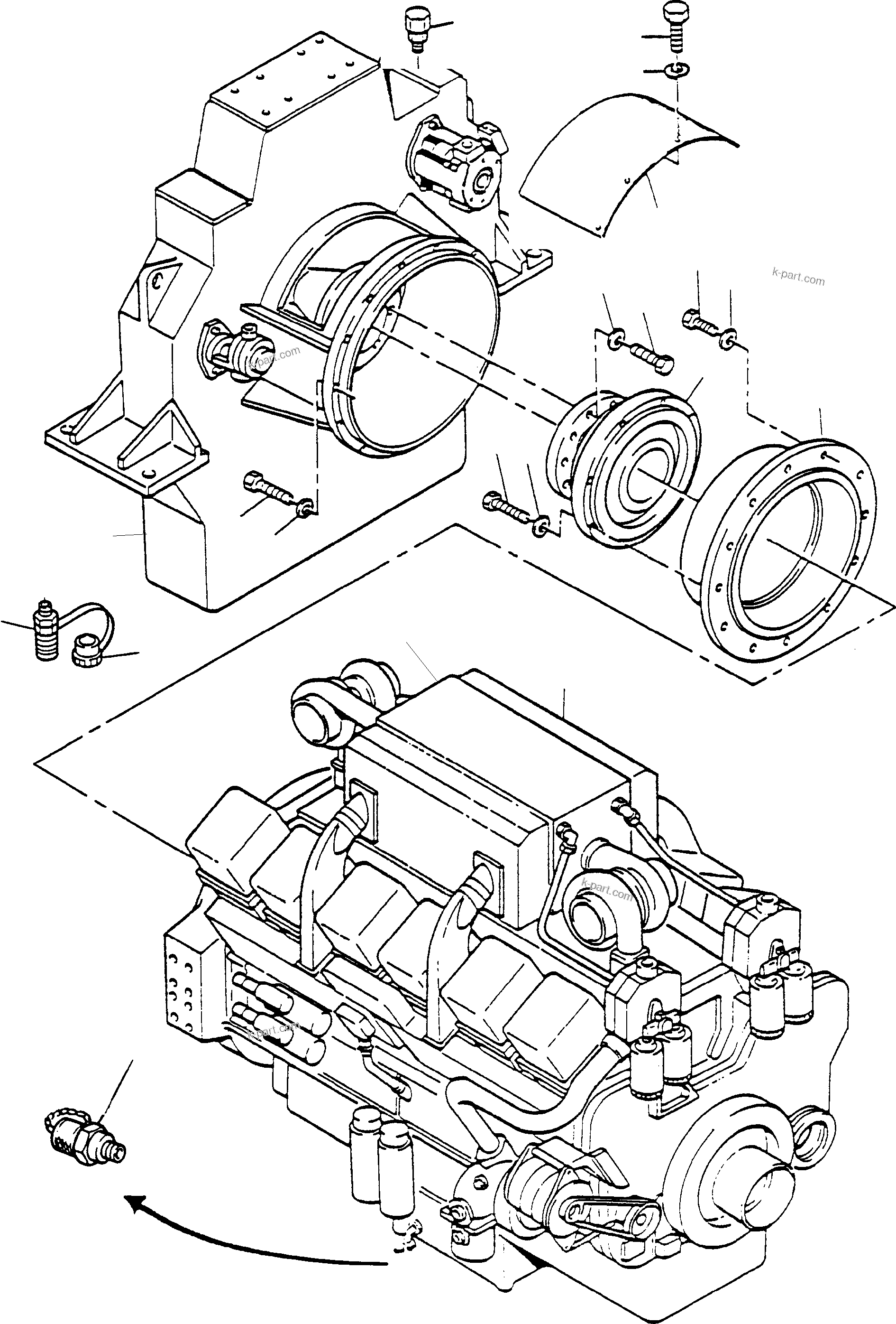 Komatsu parts book diagram for PC3000-1 S/N 06194: DRIVE ASSEMBLY